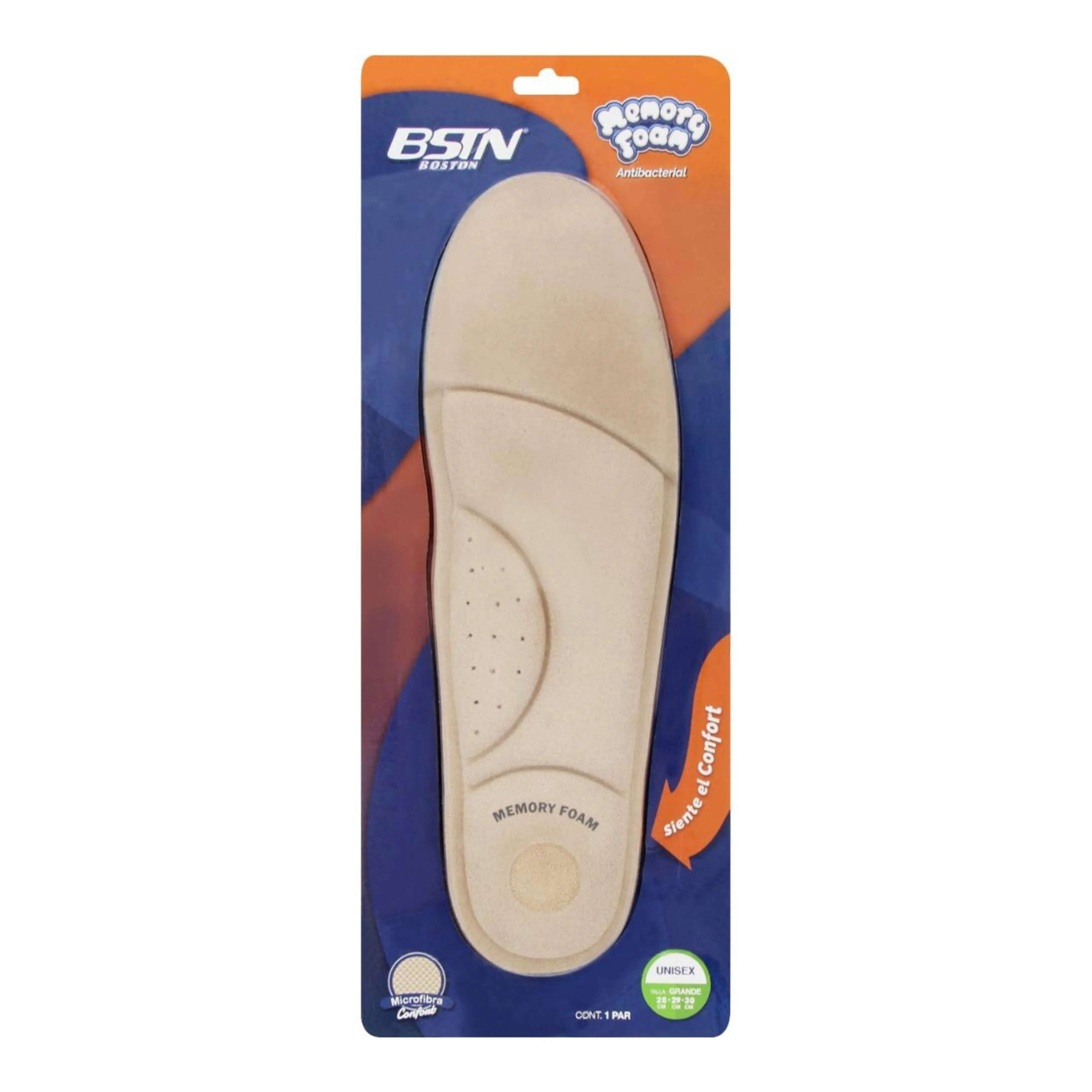 Plantilla boston memory foam antibacterial talla g 1 par.