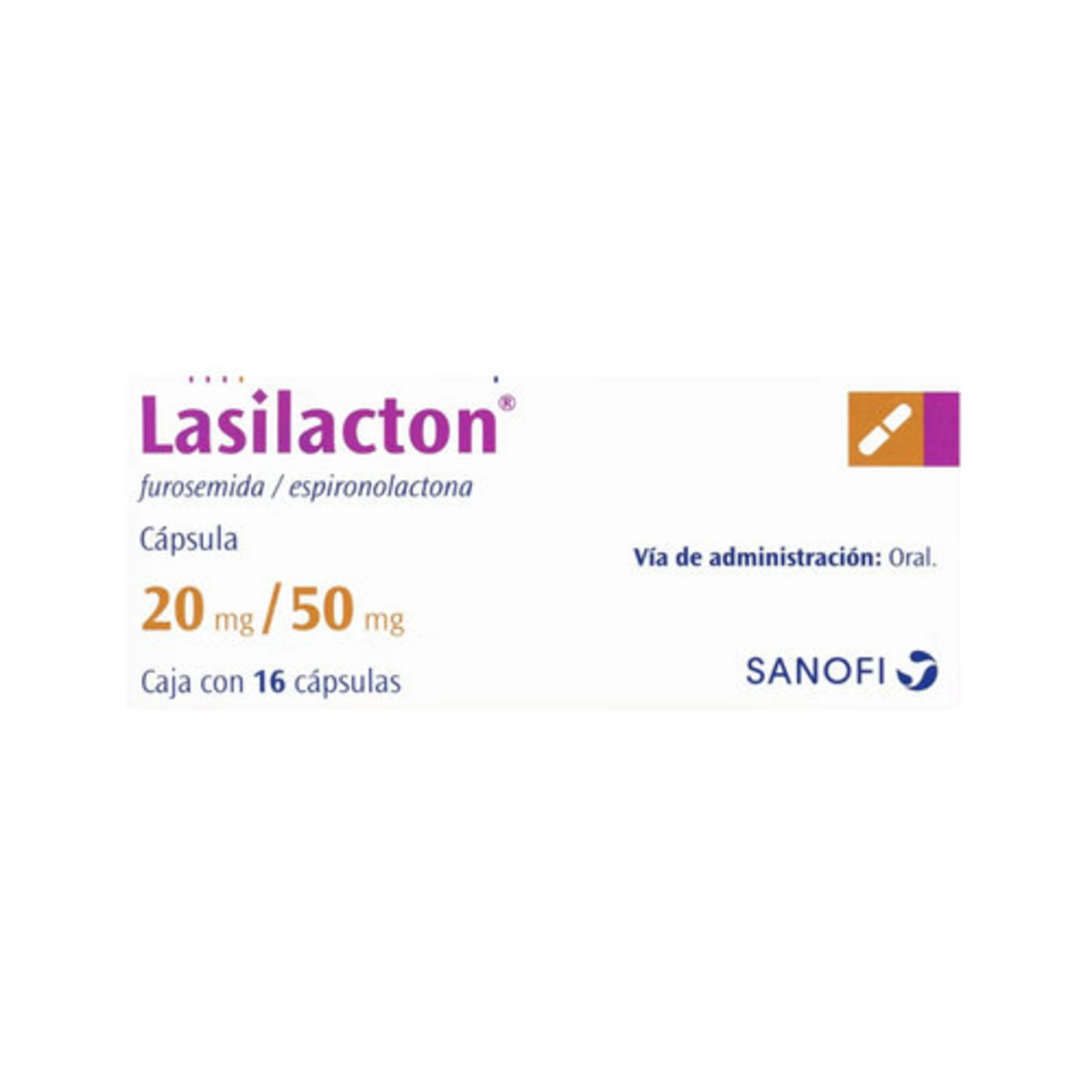 Lasilacton 20/50 Mg Con 16 Cápsulas