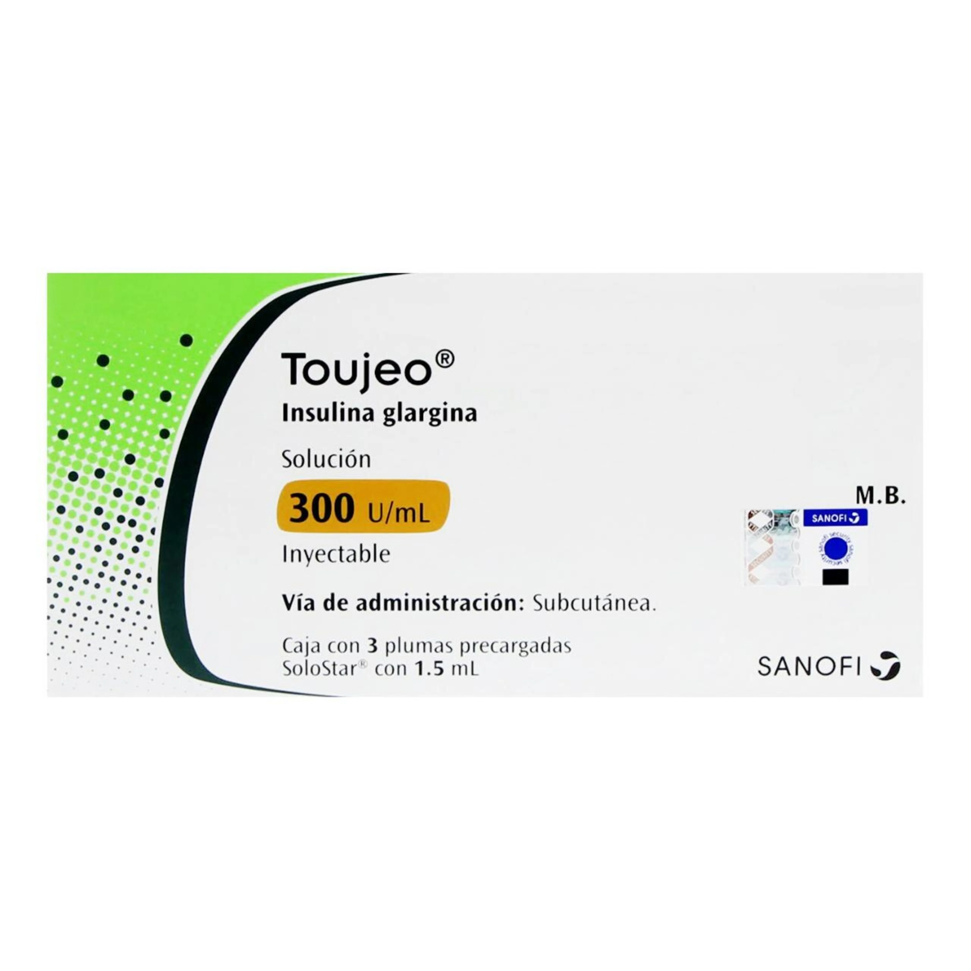 Toujeo 300 Ui Solución Inyectable Con 3 Plumas Precargadas 1.5 Ml