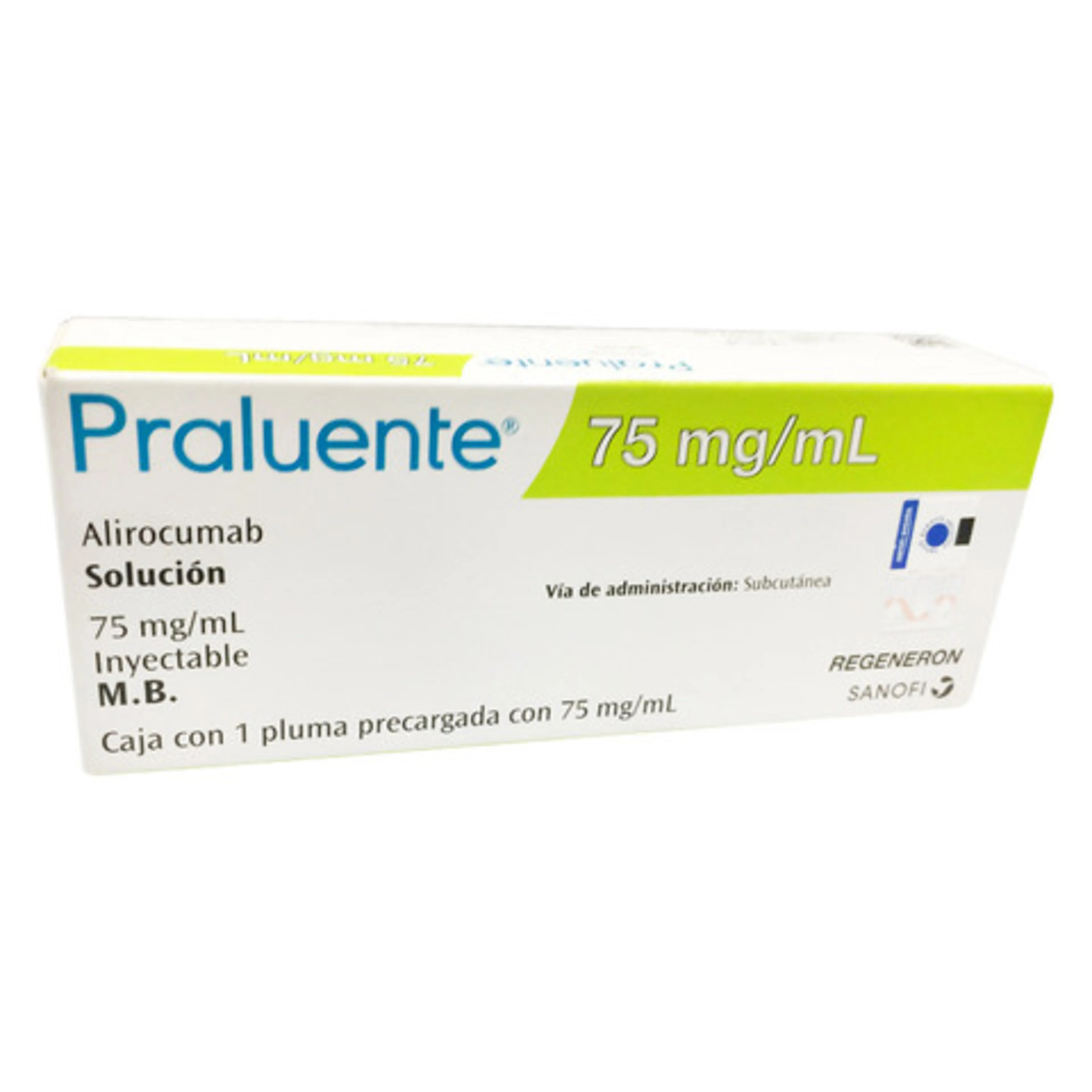 Praluente alirocumab 75 mg con 1 pluma precargada