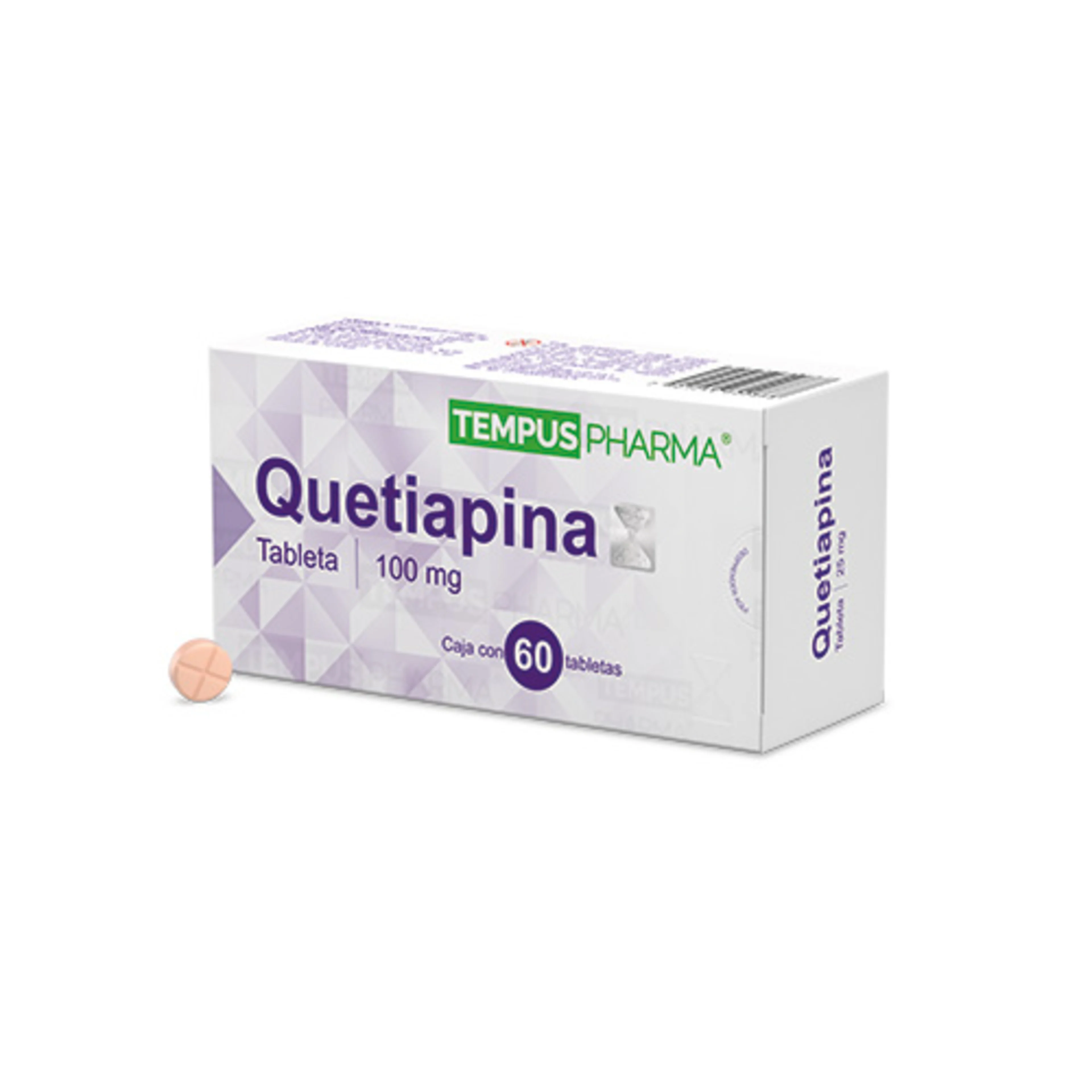 Quetiapina 100 mg con 60 Tabletas