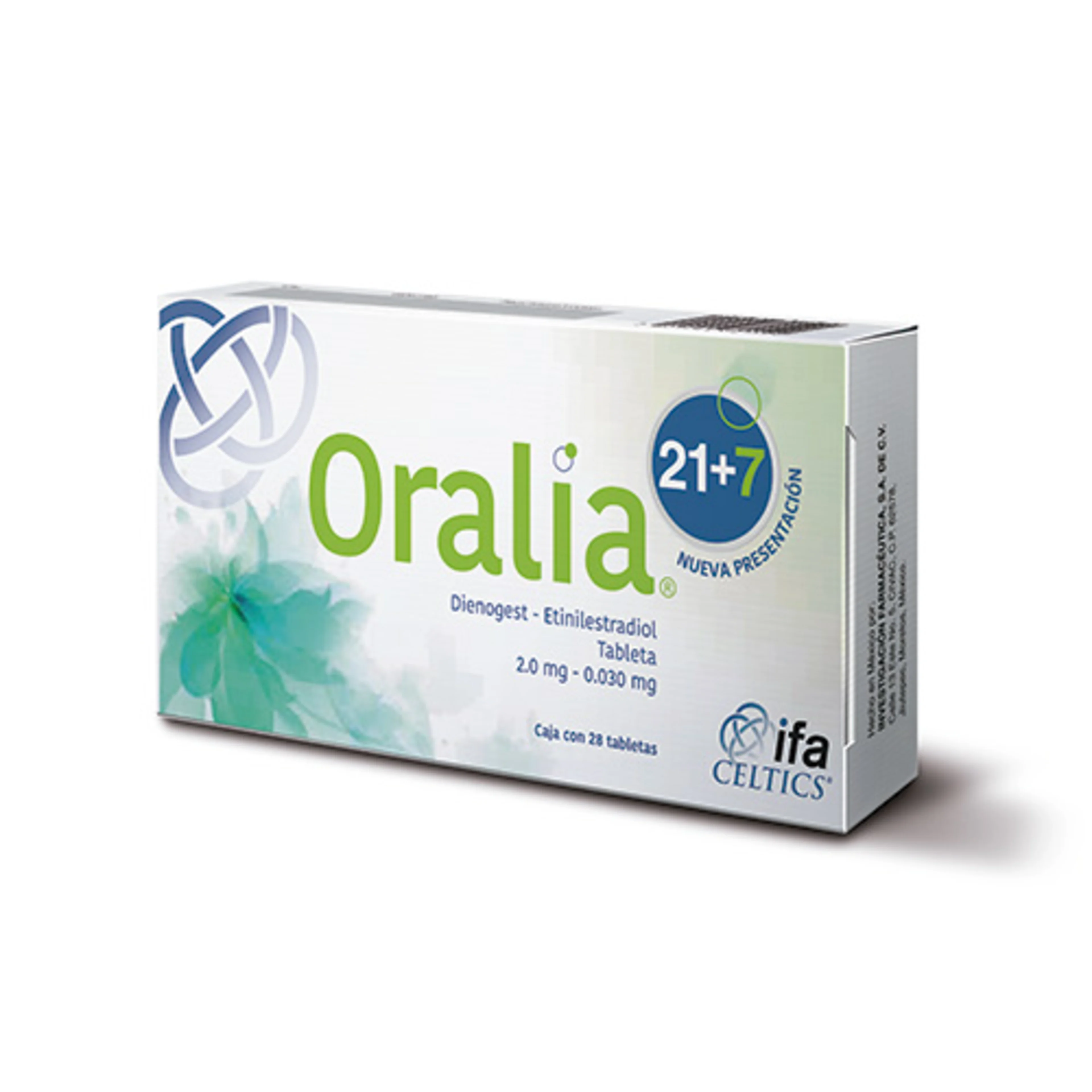 Oralia 2 mg con 21 Tabletas