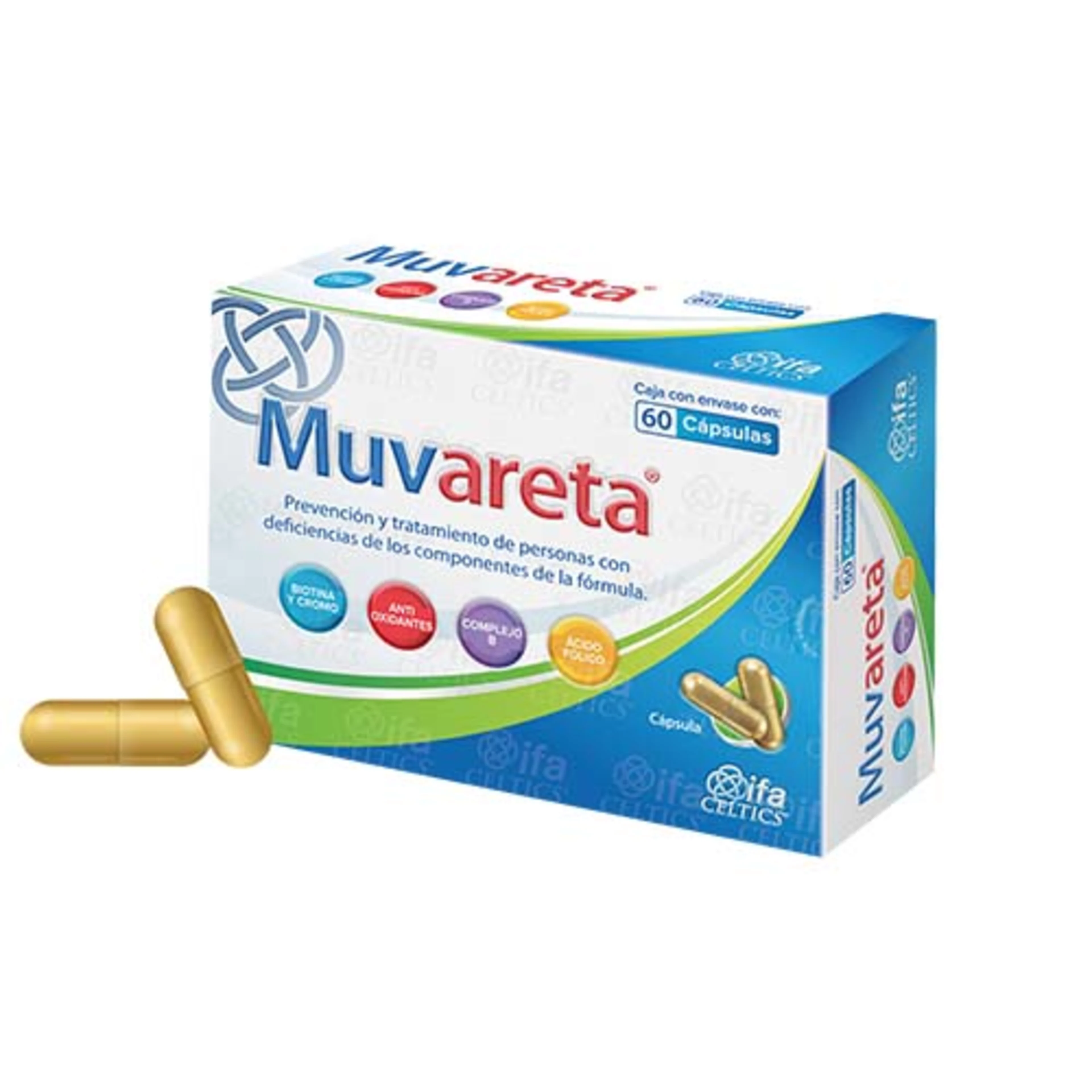 Muvareta 300 mg, suplemento de biotina en 60 cápsulas