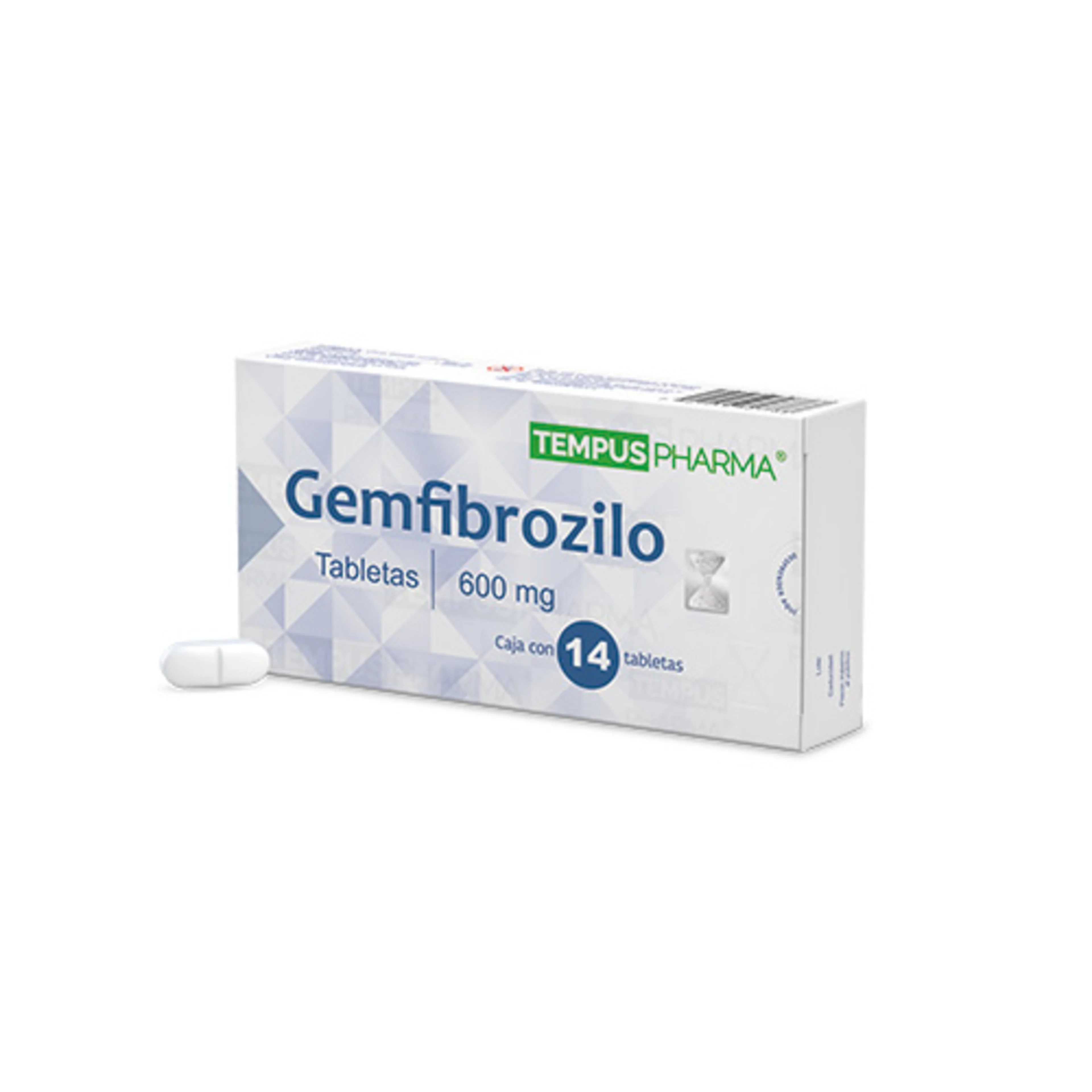 Gemfibrozilo 600 mg con 14 Tabletas