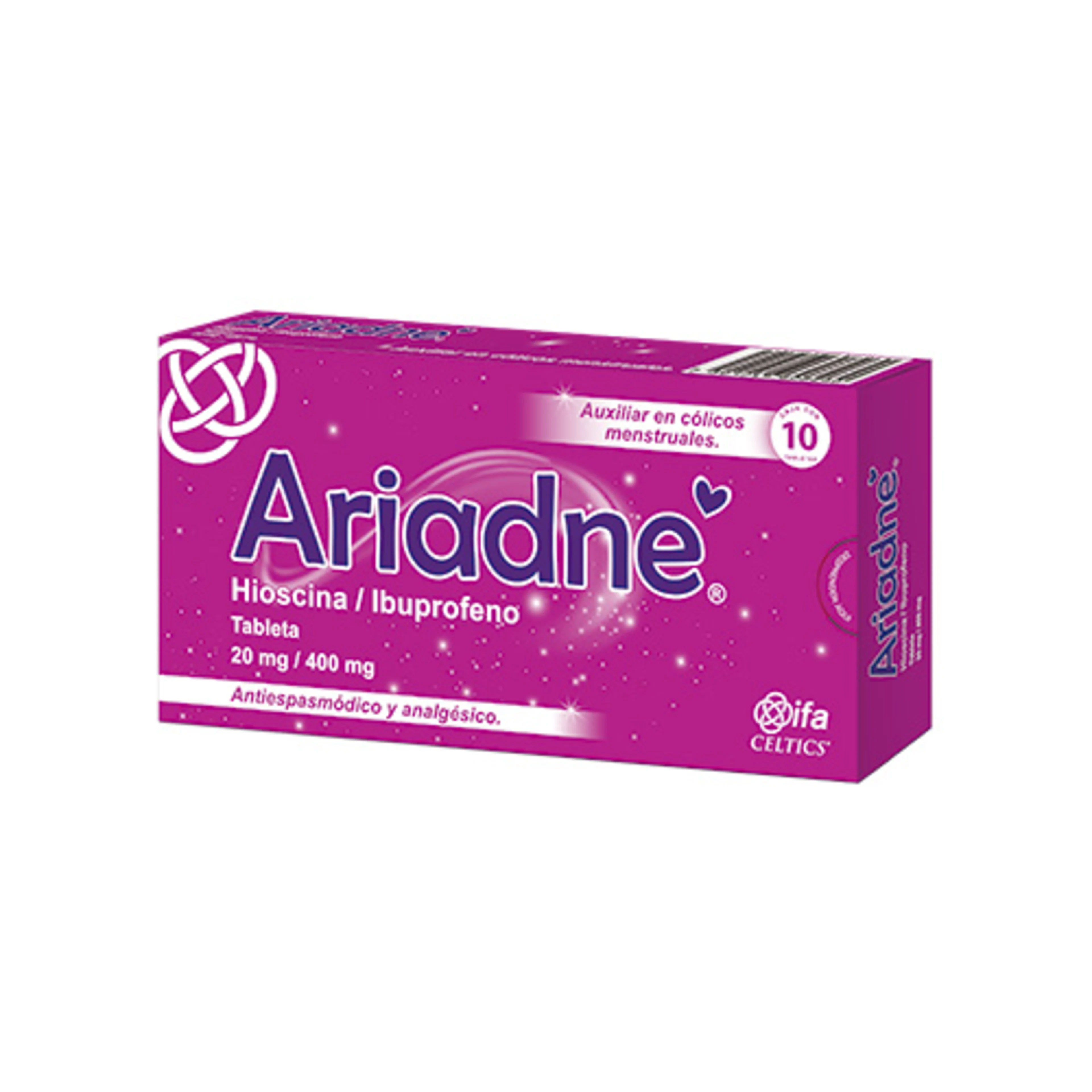 Ariadne Hioscina Ibuprofeno 20 Mg / 400 Mg Con 10 Tabletas