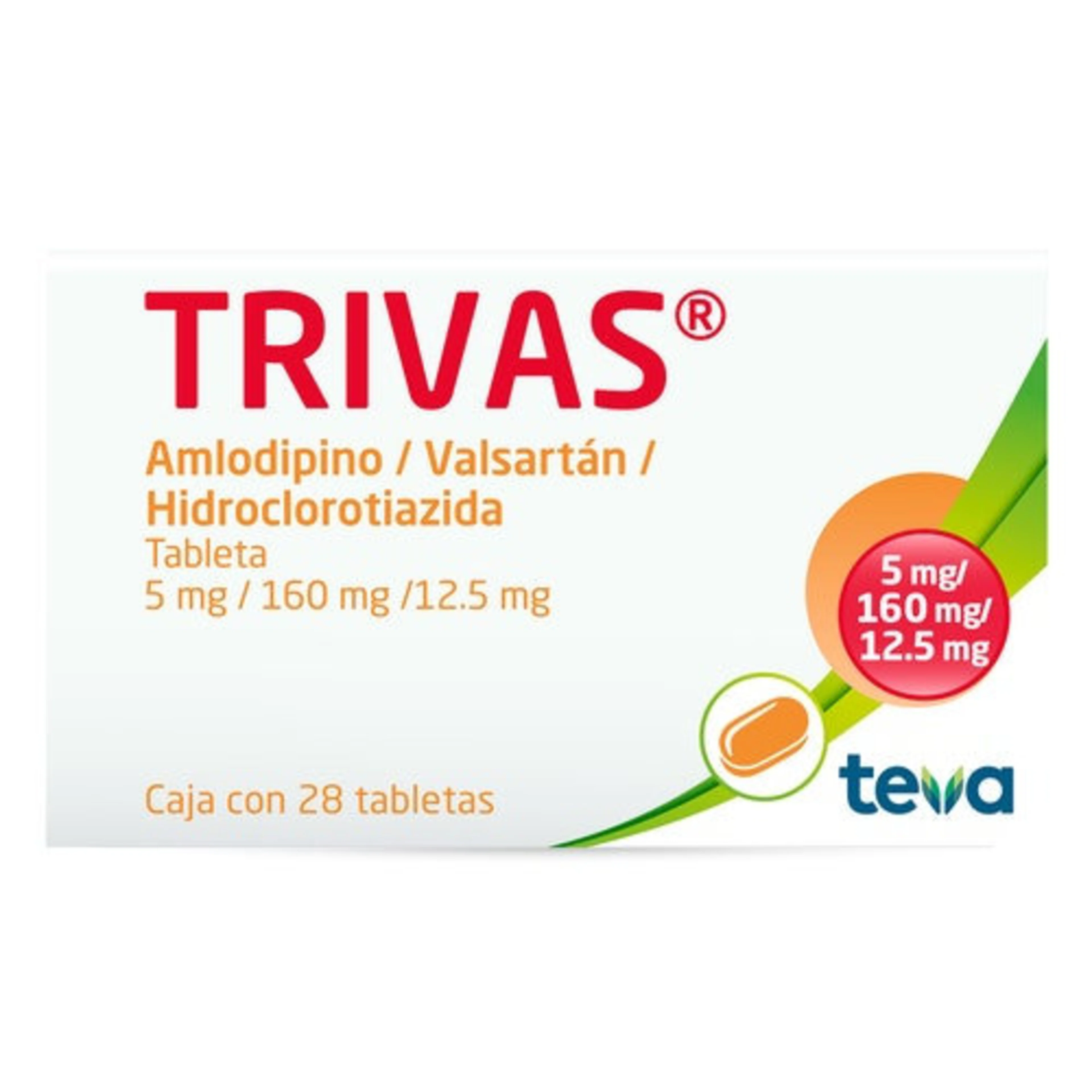 Trivas 5/160/12.5 Mg Con 28 Tabletas