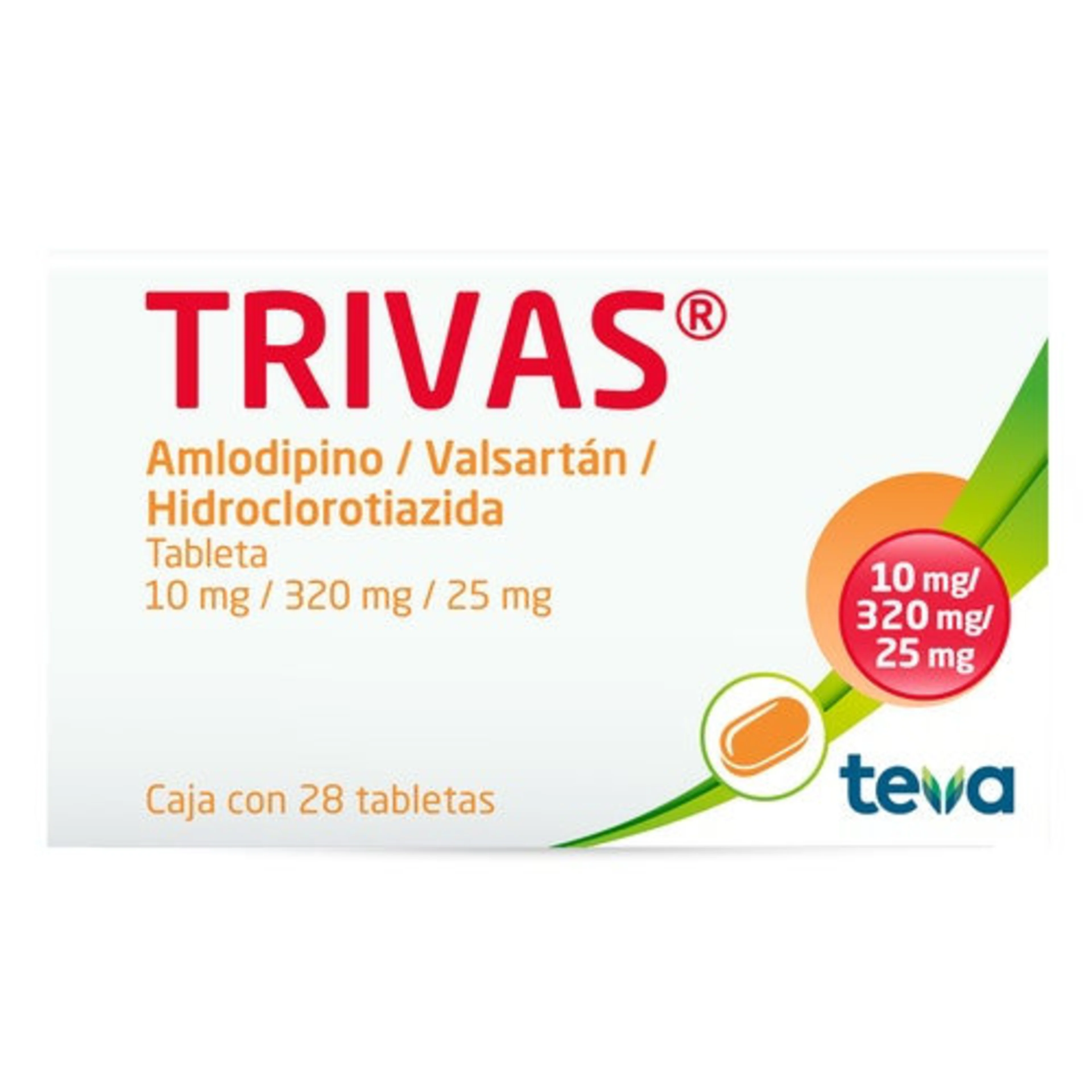 Trivas 10/320/25 Mg Con 28 Tabletas