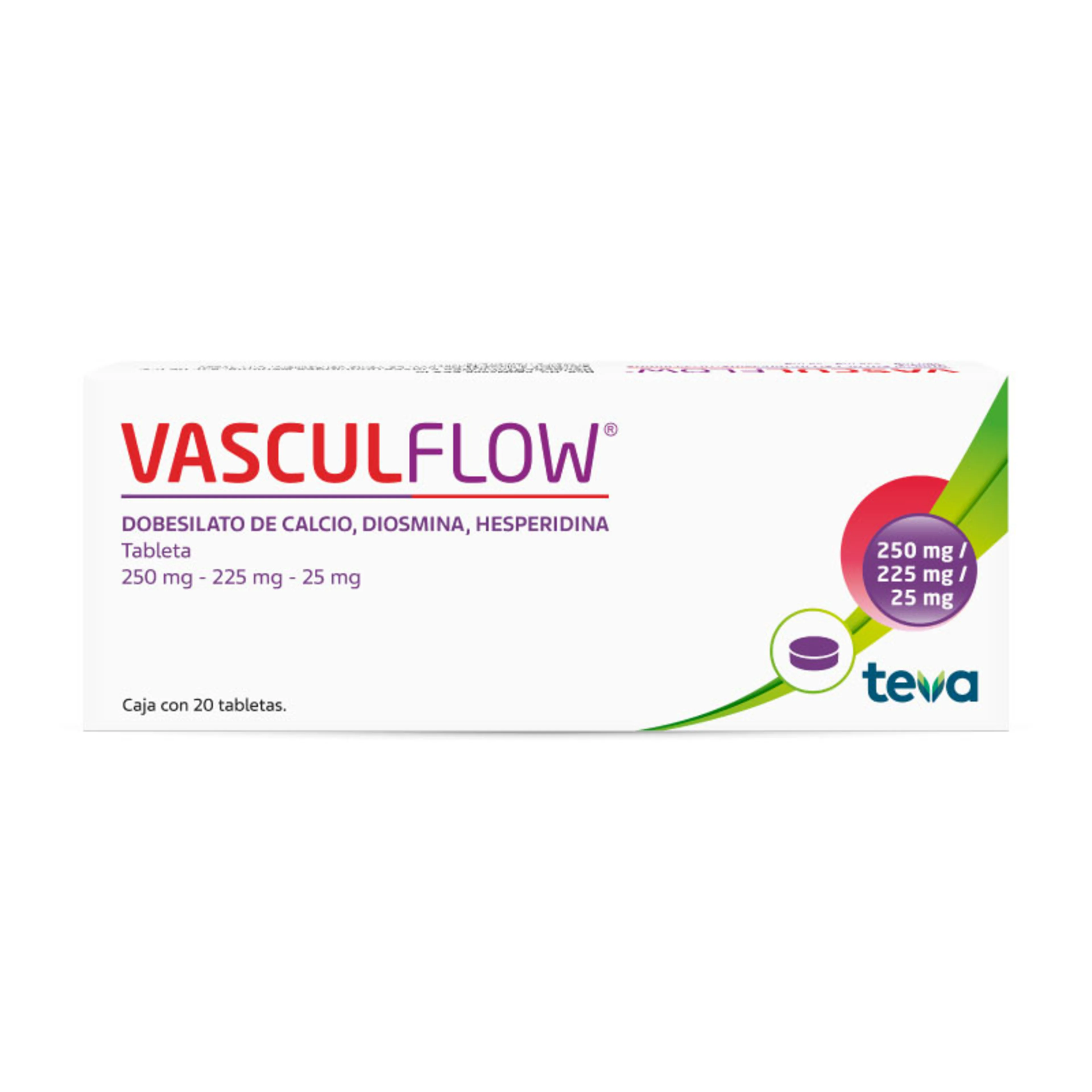 Vasculflow 250/225/25 Mg Con 20 Tabletas