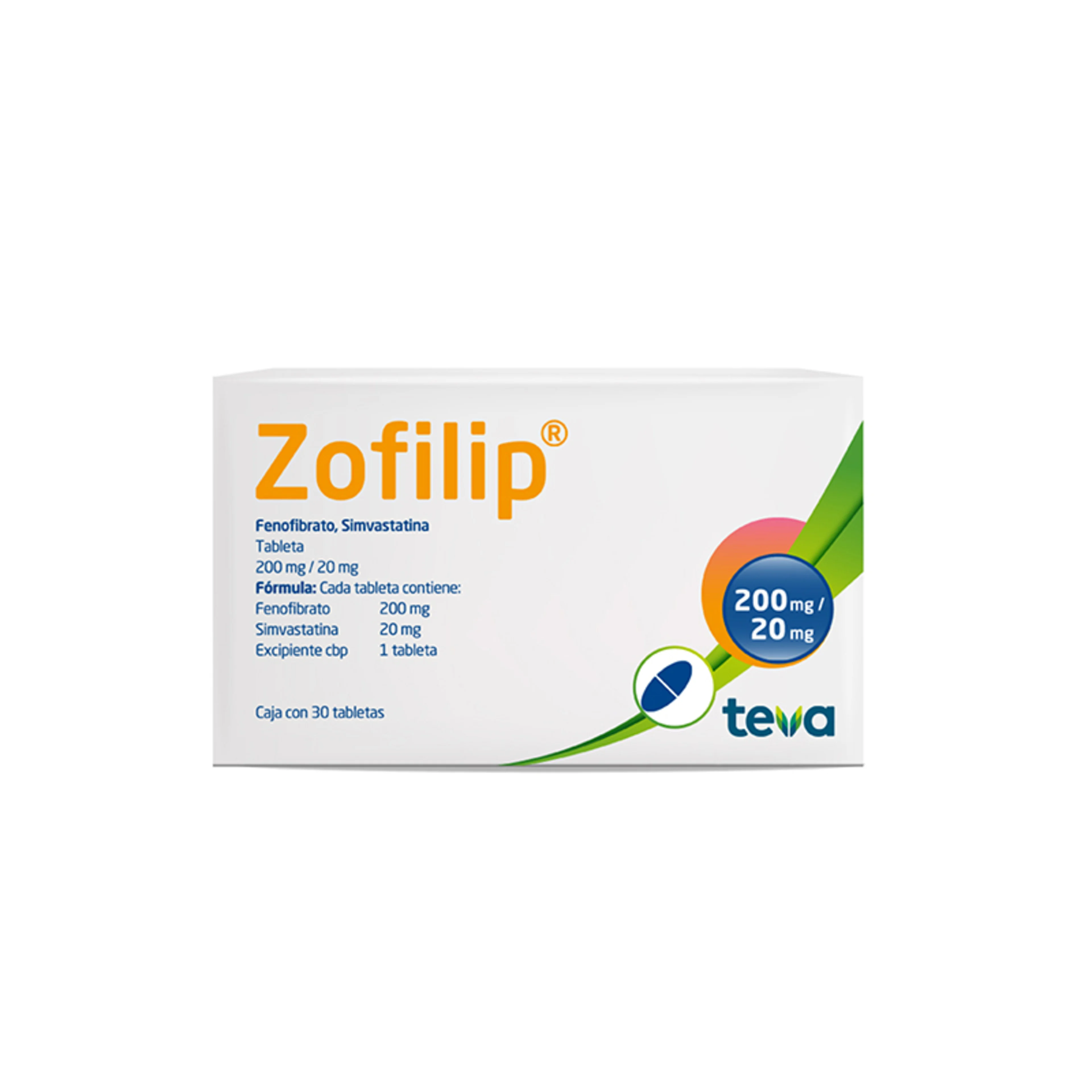 Zofilip 200/20 mg Con 30 Tabletas