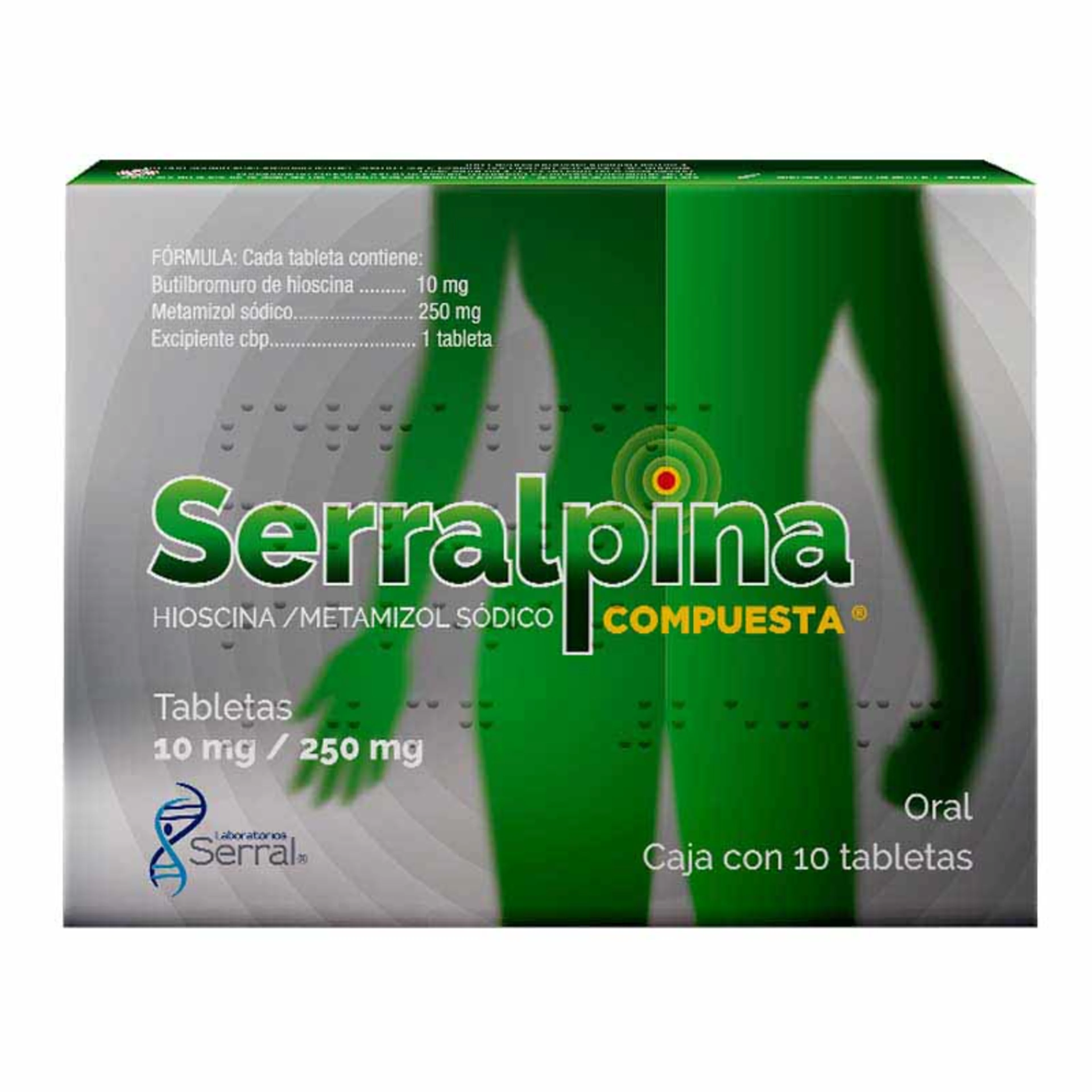 Serralpina Compuesta 10/250 Mg Con 10 Tabletas