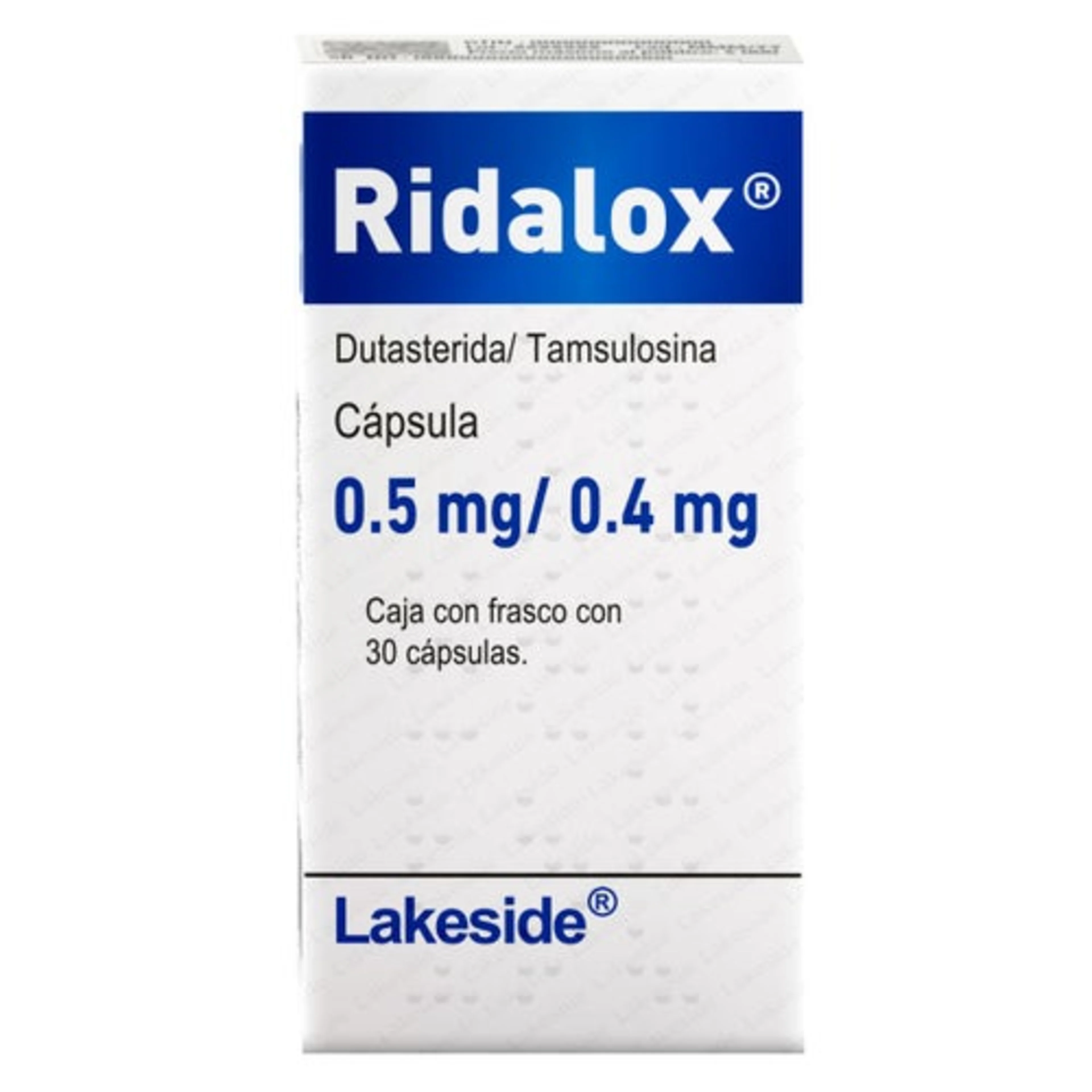 Ridalox Dutasterida Tamsulosina 0.5 Mg /0 .4 Mg Con 30 Cápsulas