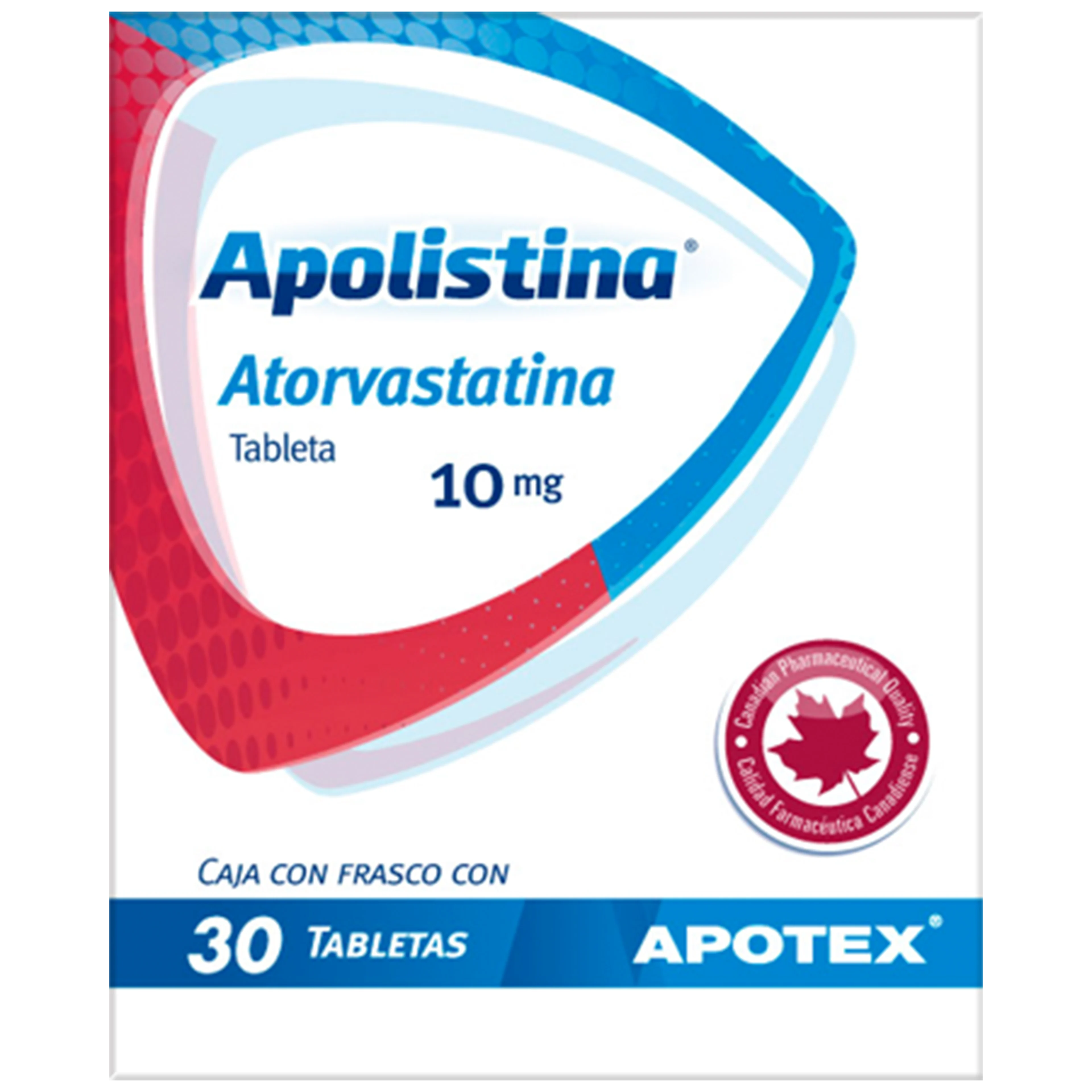 Apolistina atorvastatina 10 mg con 30 tabletas