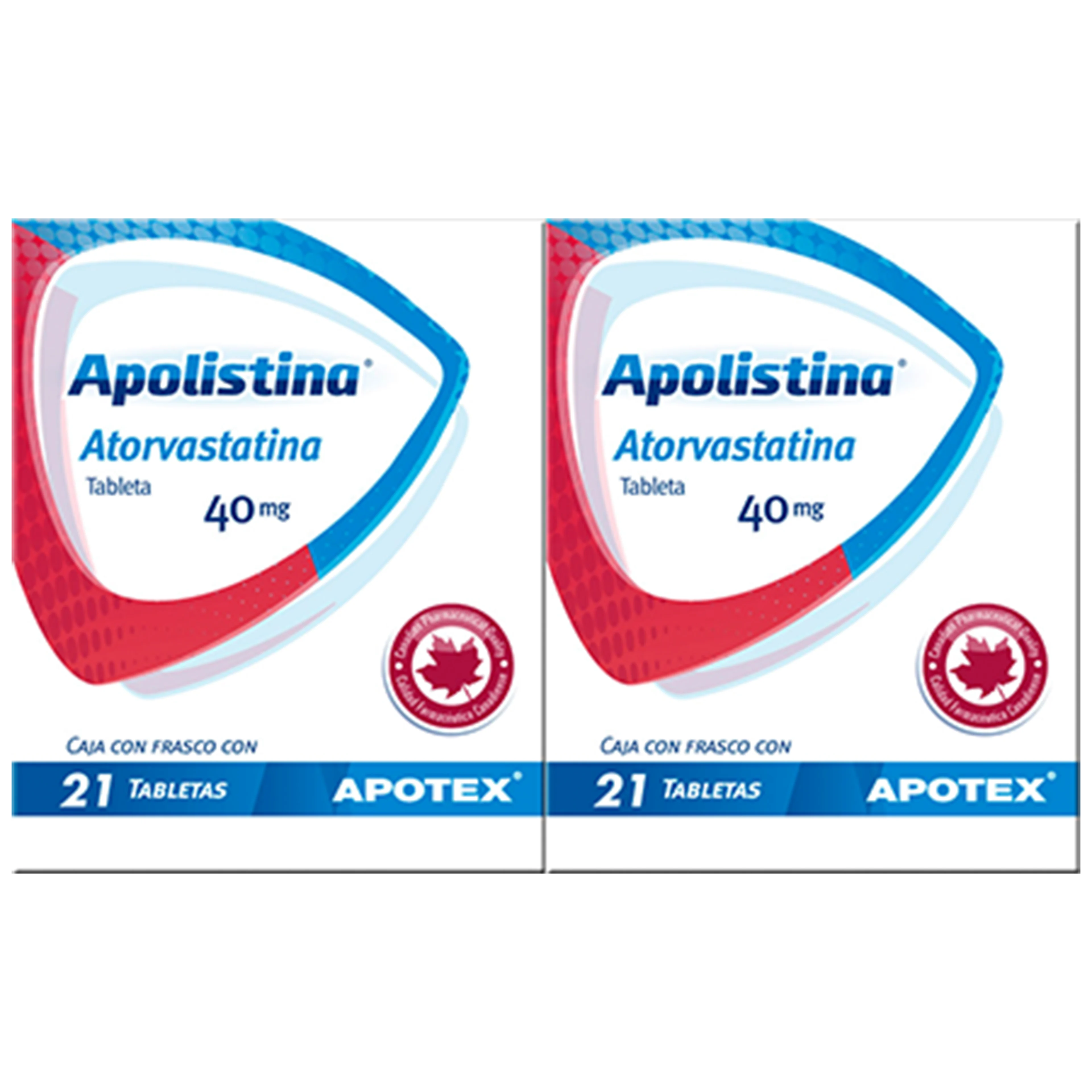 Apolistina atorvastatina 40 mg con 21 tabletas