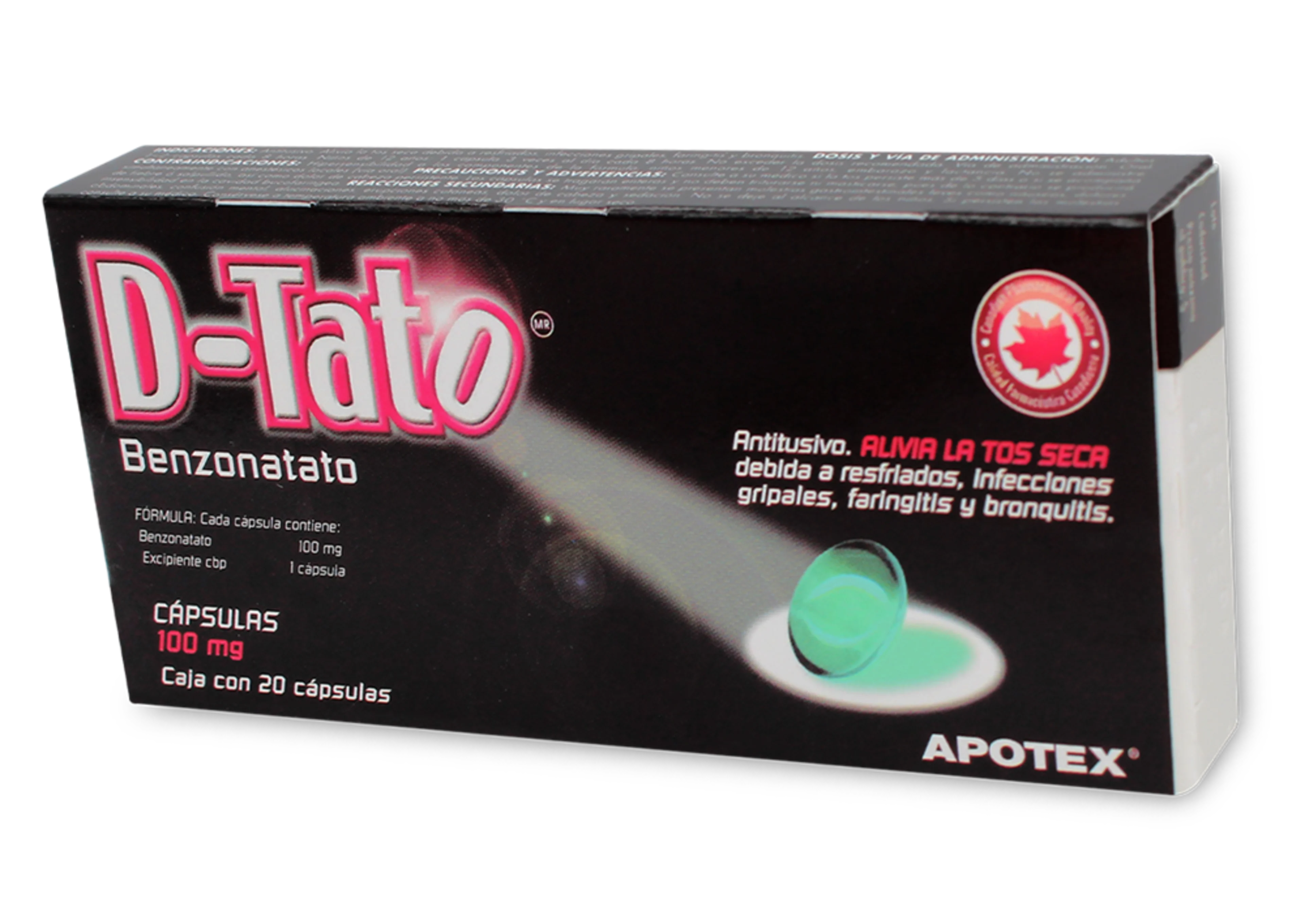 D-Tato 100 Mg Con 20 Cápsulas