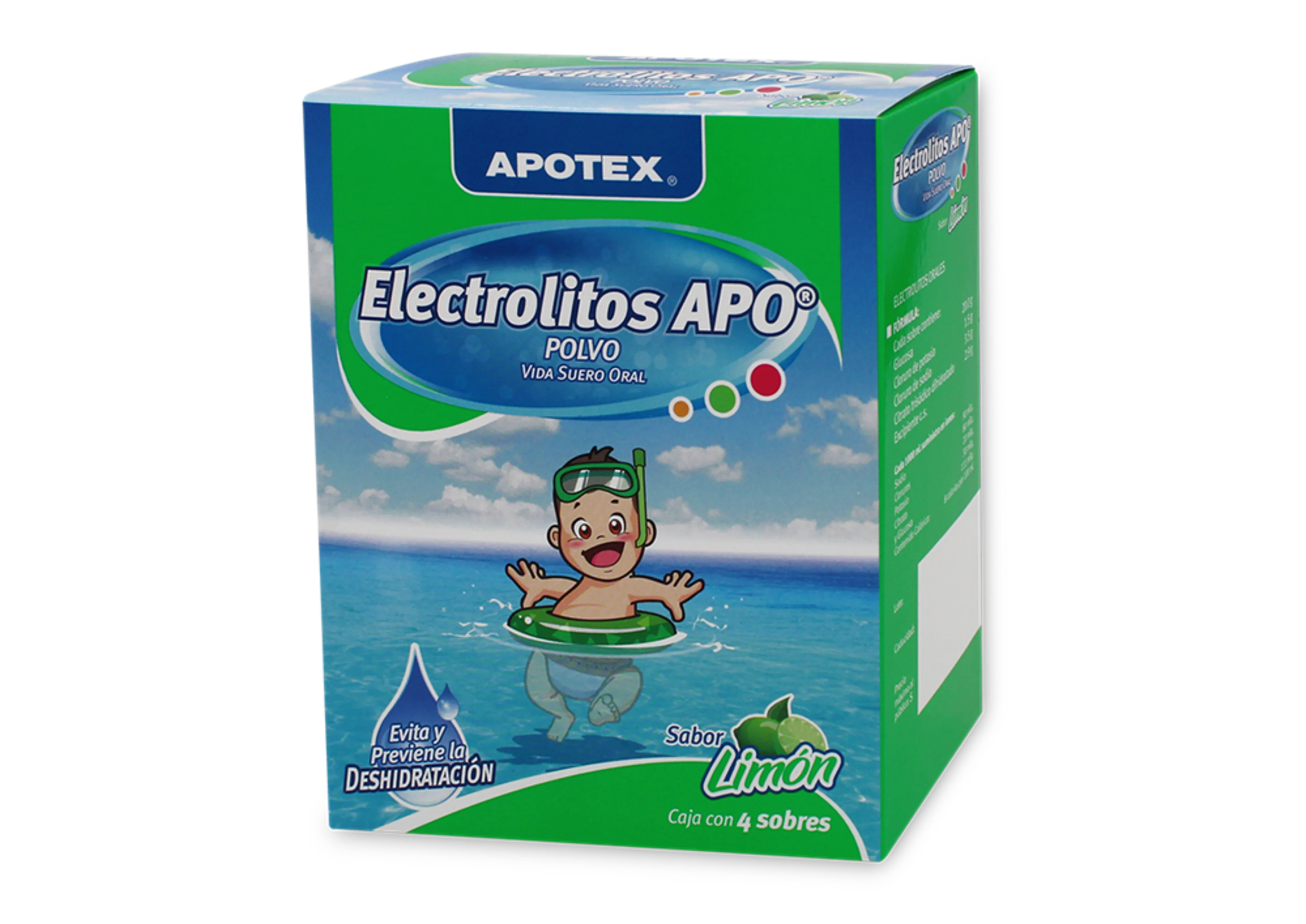 Electrolitos En Polvo Sabor Limón 4 Sobres