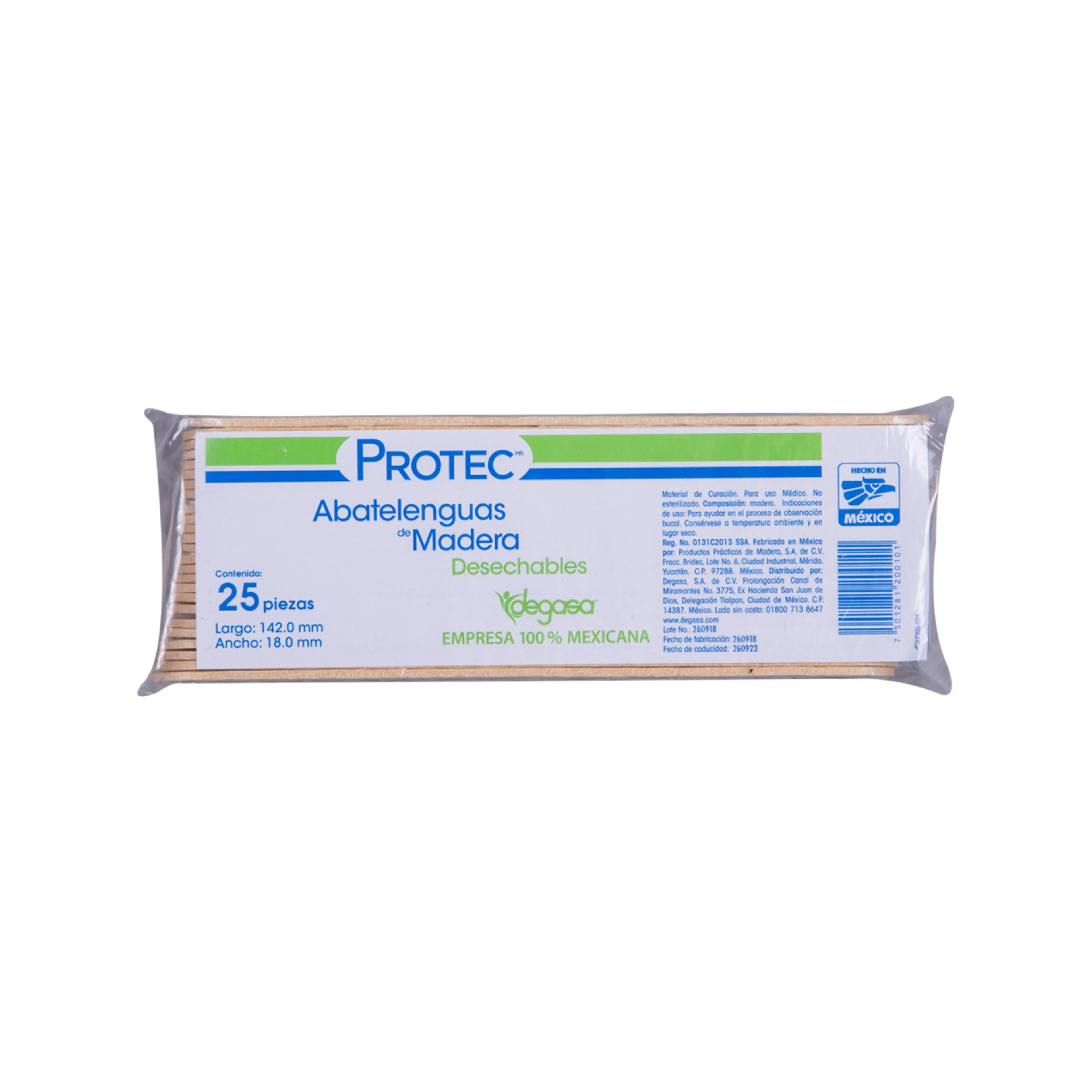 Protec Abatelenguas De Madera Con 25 Piezas 