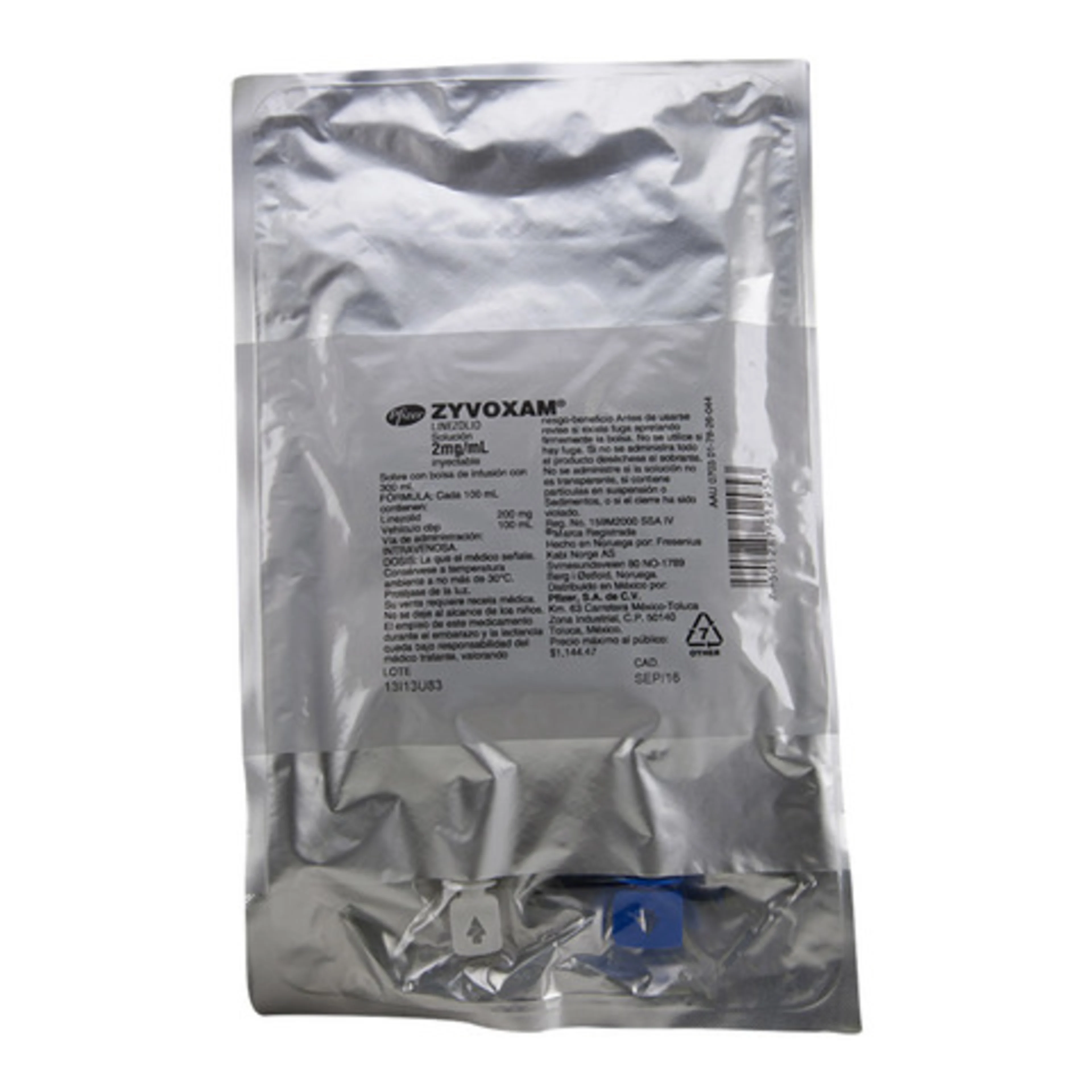 Zyvoxam Linezolid 2 Mg Solución Inyectable 300 Ml