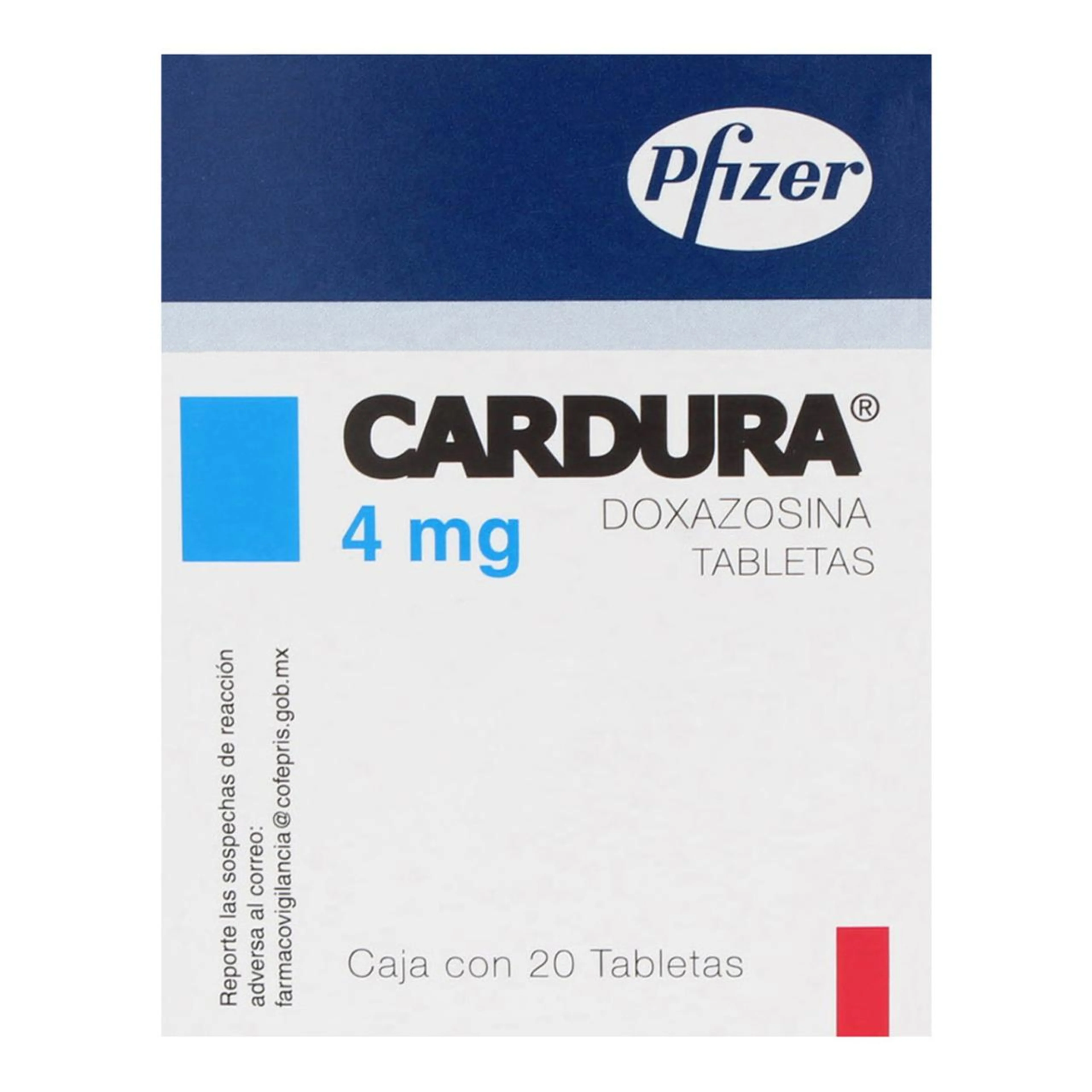 Cardura 4 Mg Con 20 Tabletas