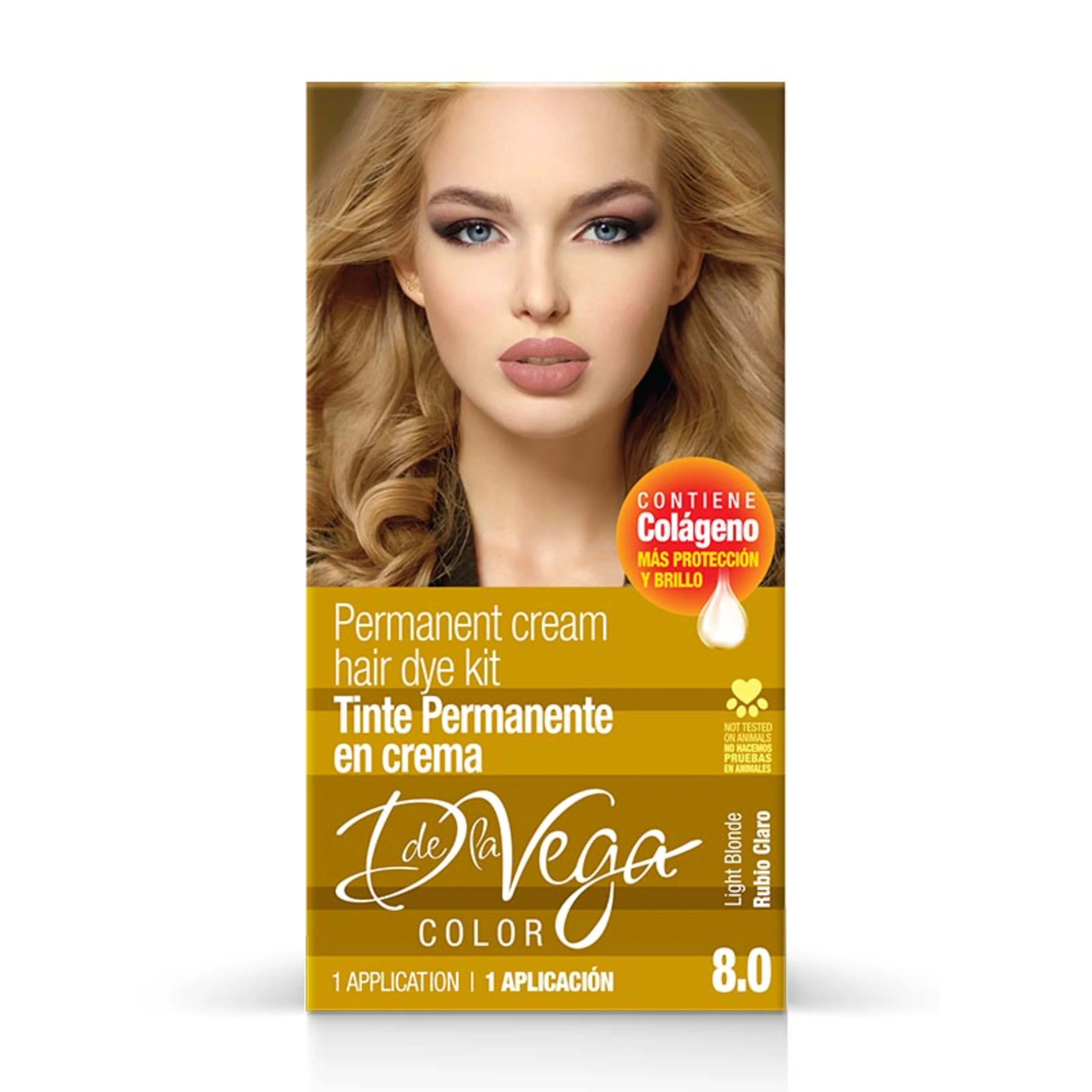 De La Vega Color Tinte En Crema Tono Rubio Claro 8.0