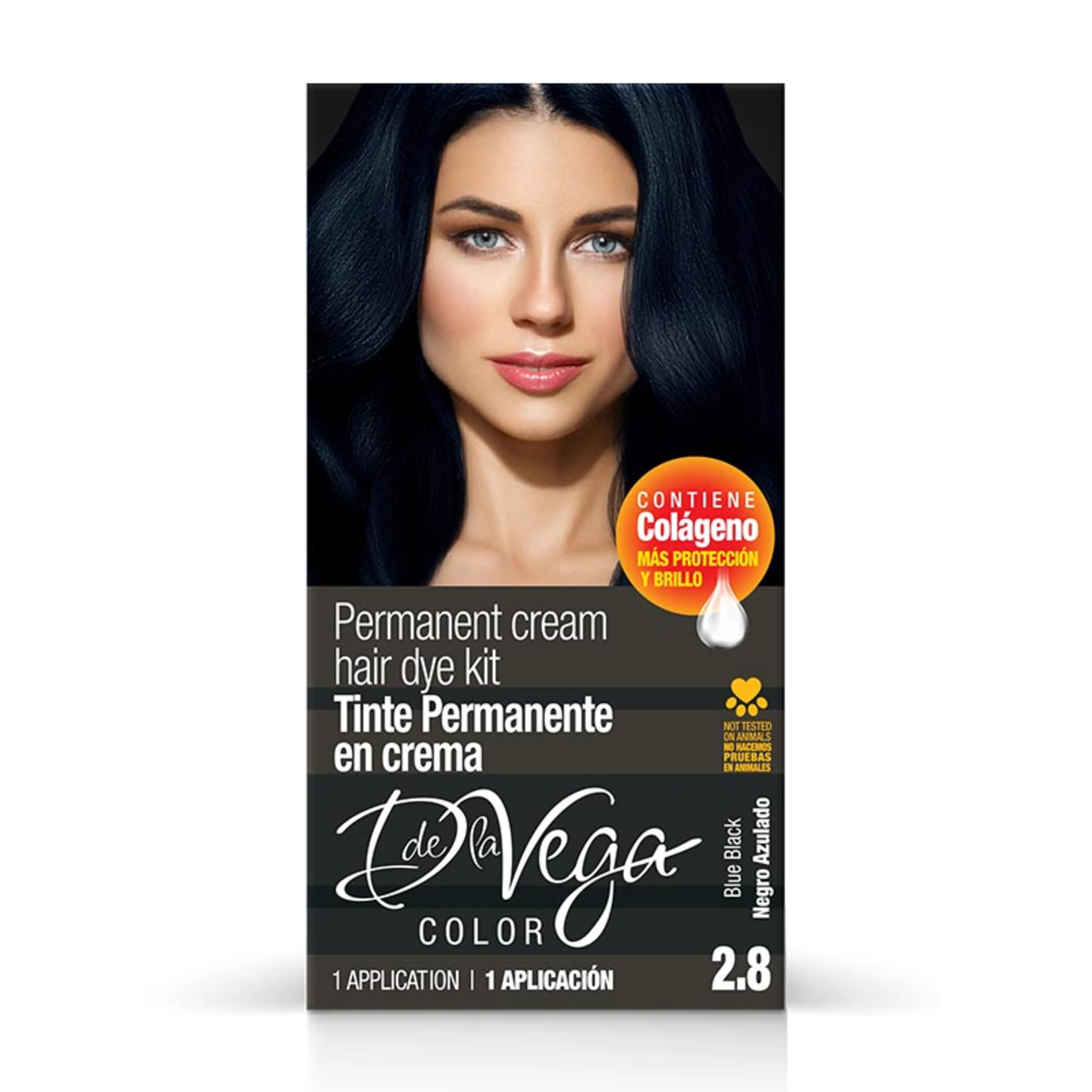De La Vega Color Tinte En Crema Tono Negro Azulado 2.8