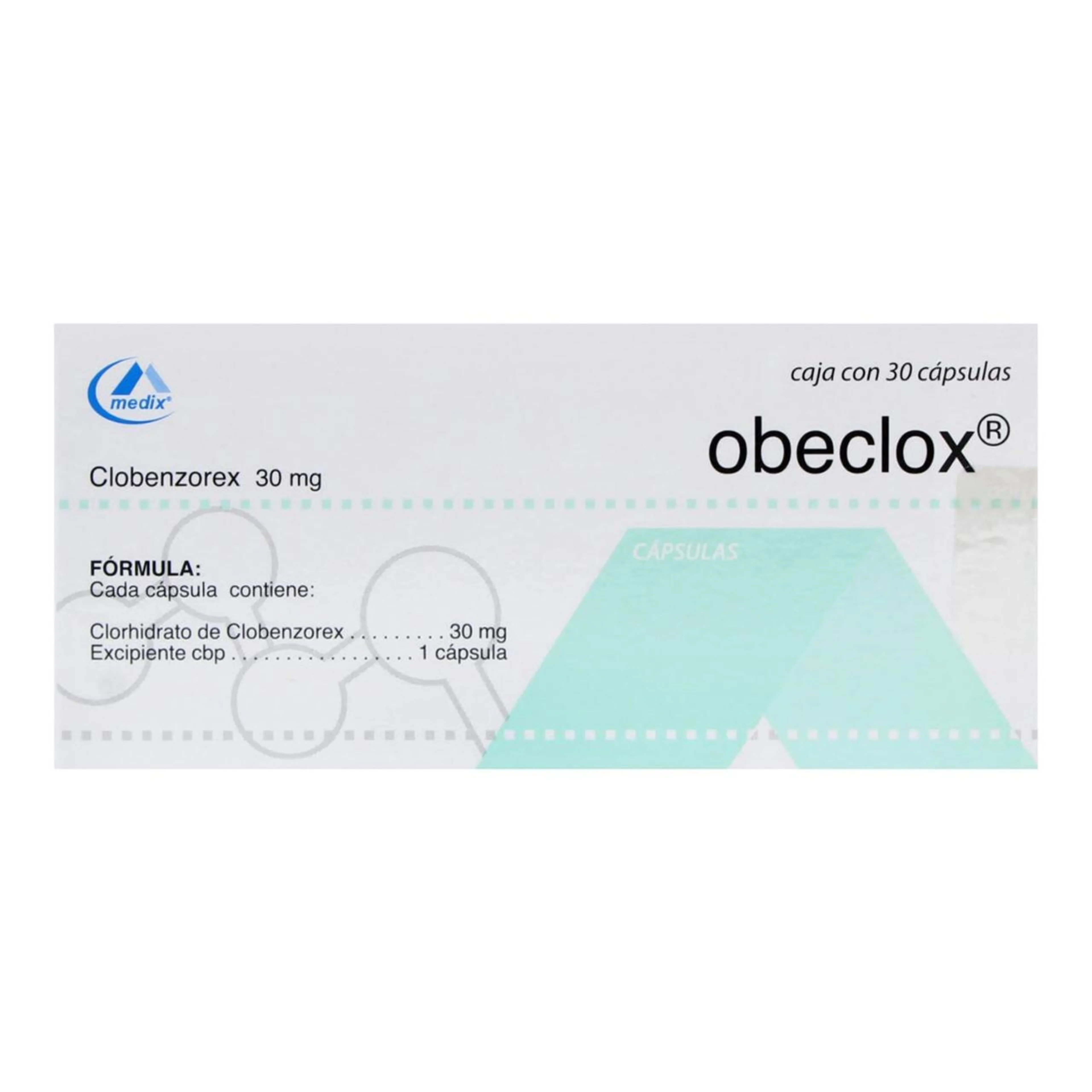 Obeclox 30 Mg Con 30 Cápsulas 