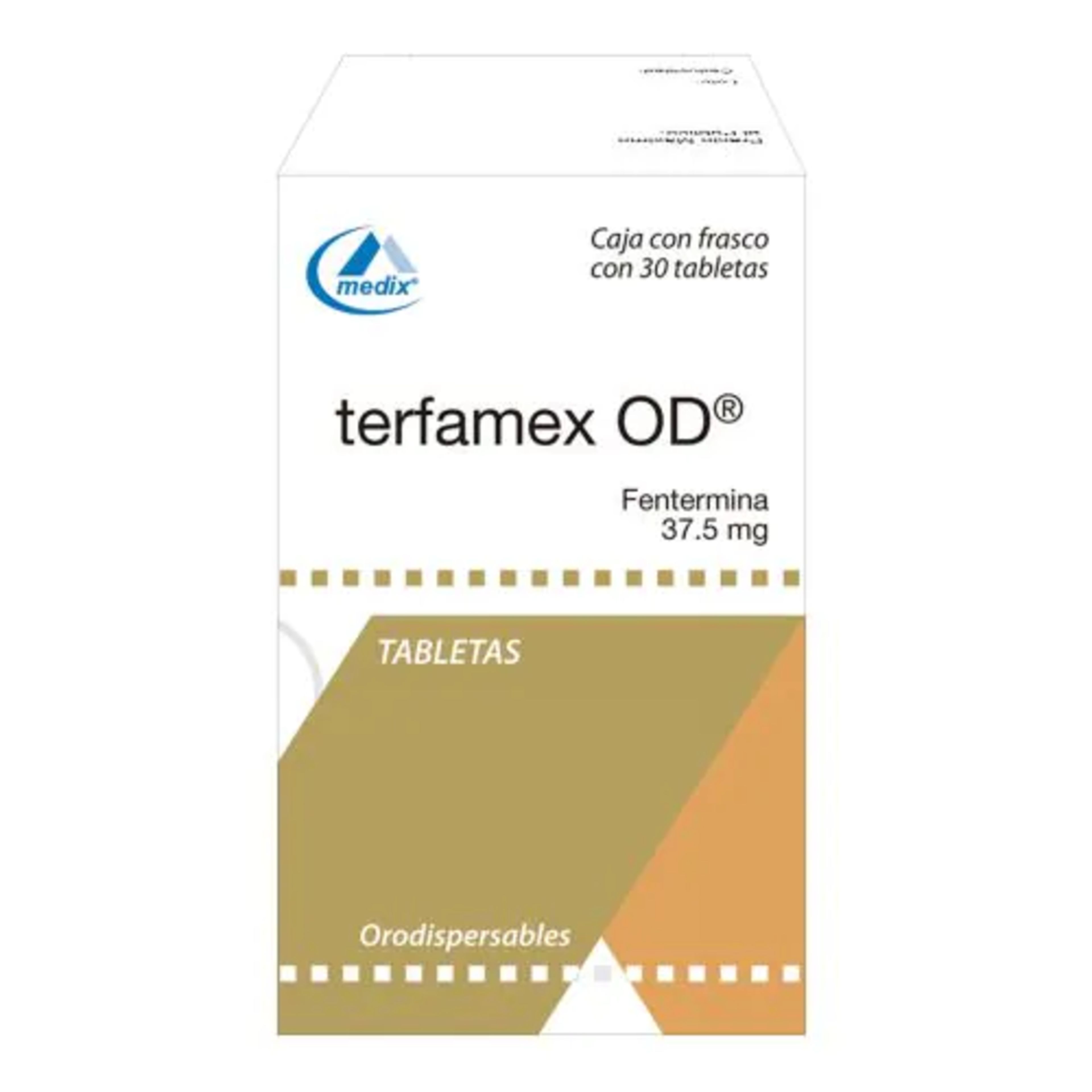 Terfamex od fentermina 37.5 mg con 30 tabletas