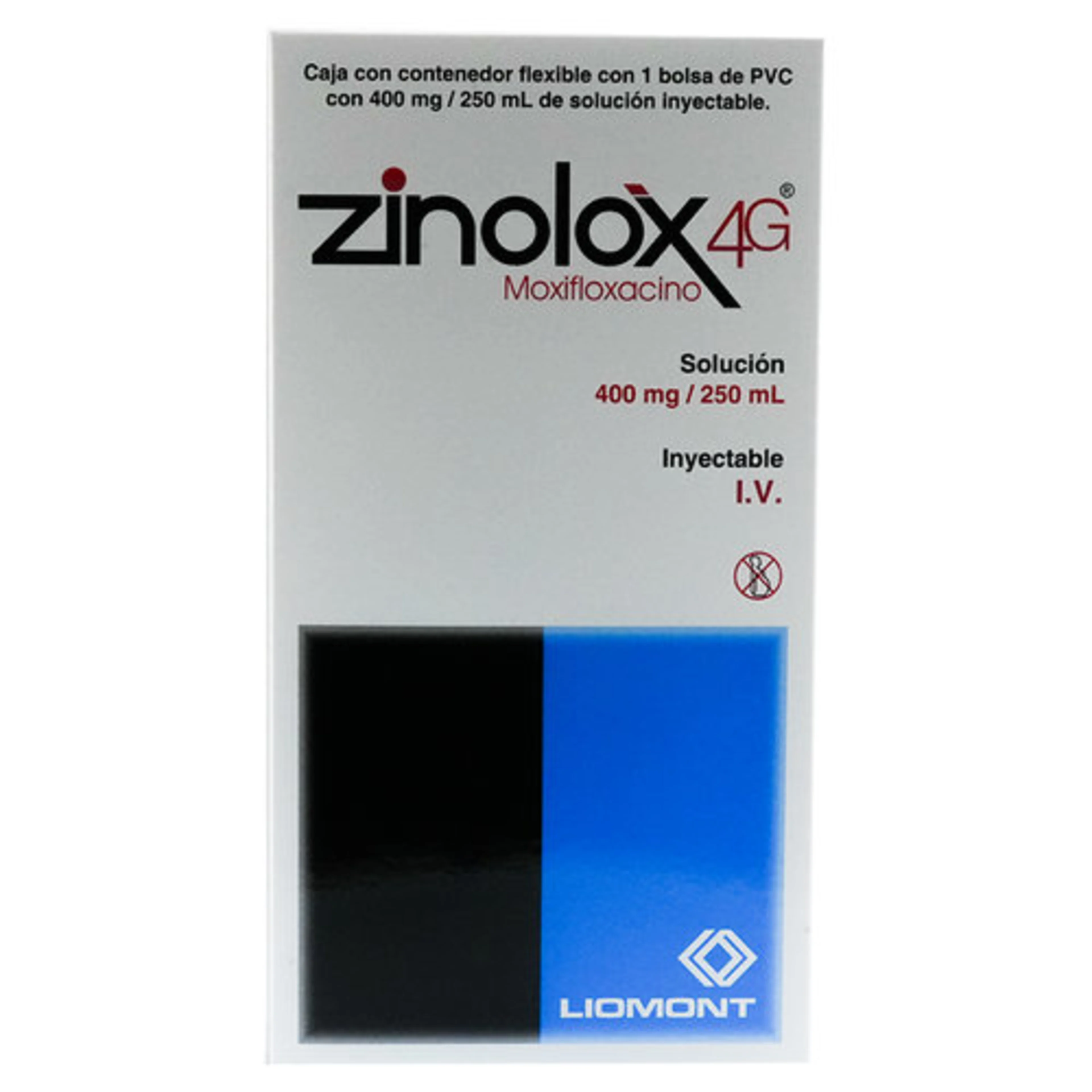 Zinolox4G Moxifloxacino 400 Mg/250 Ml Solución Inyectable