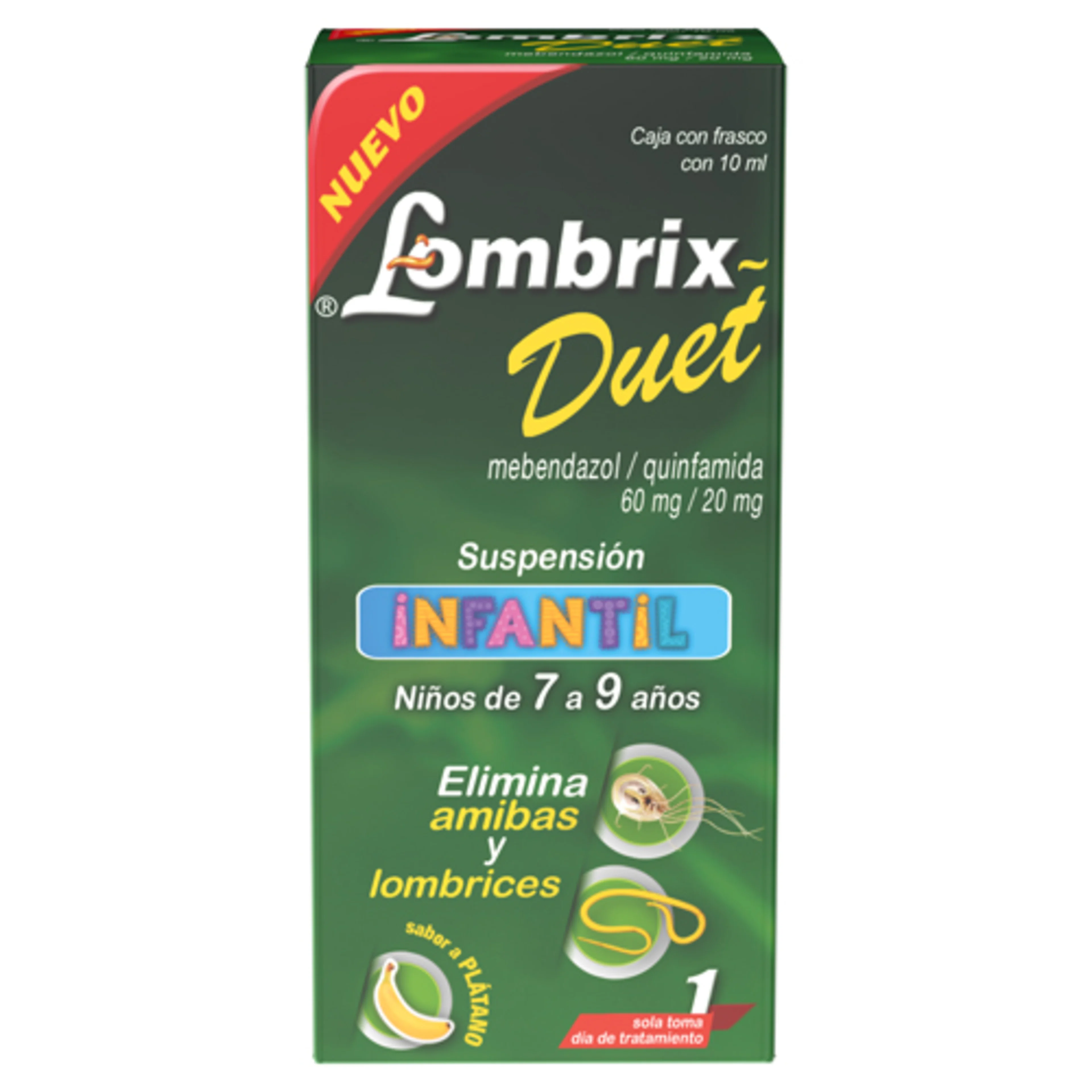 L-Ombrix Duet 60/20 Mg Suspensión Infantil 7 A 9 Años Sabor Plátano Con 10 Ml