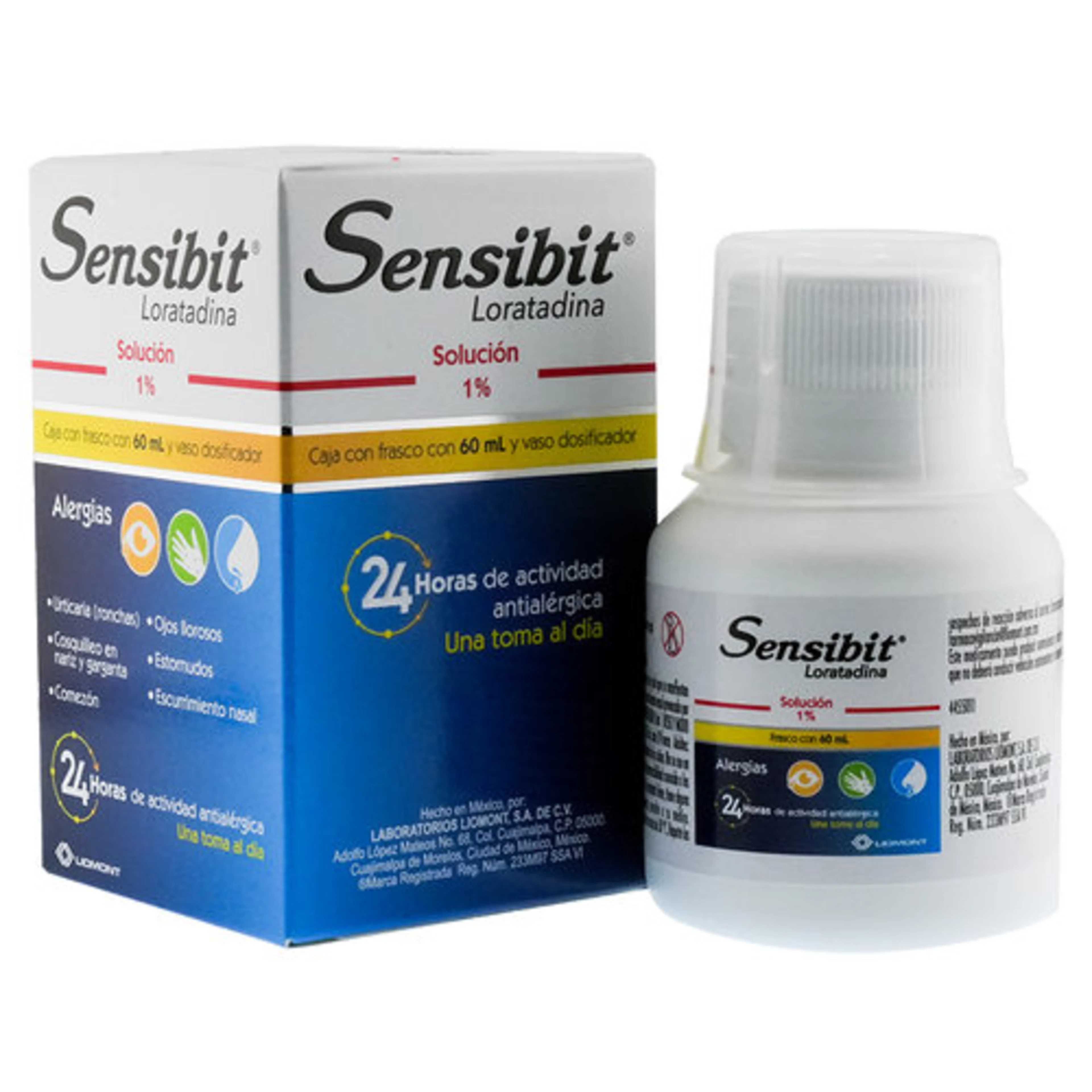 Sensibit Alergias 100 Mg Con 60 Ml De Jarabe Para Niños