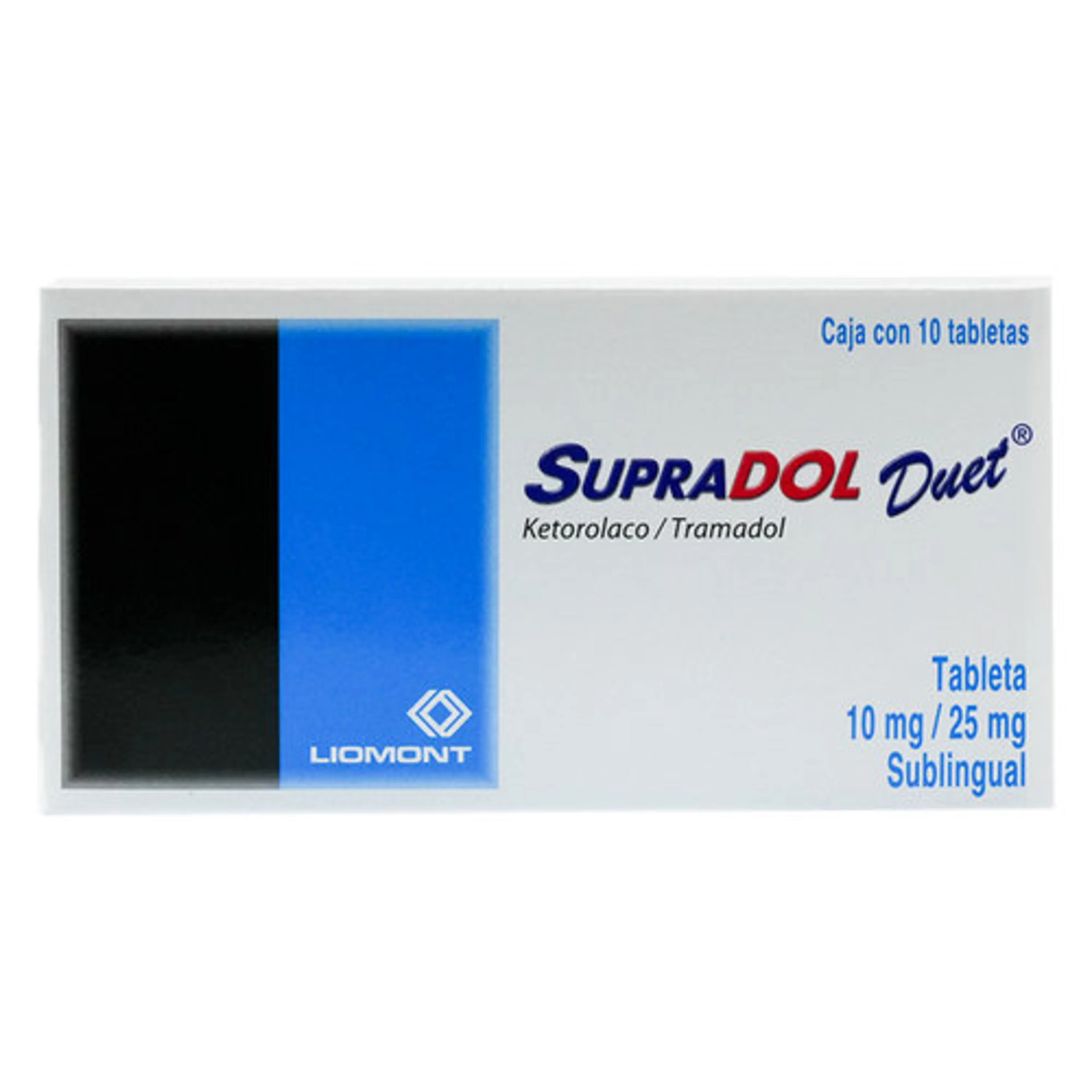 Supradol Duet Ketorolaco 10 Mg Tramadol 25 Mg Con 10 Tabletas Sublinguales
