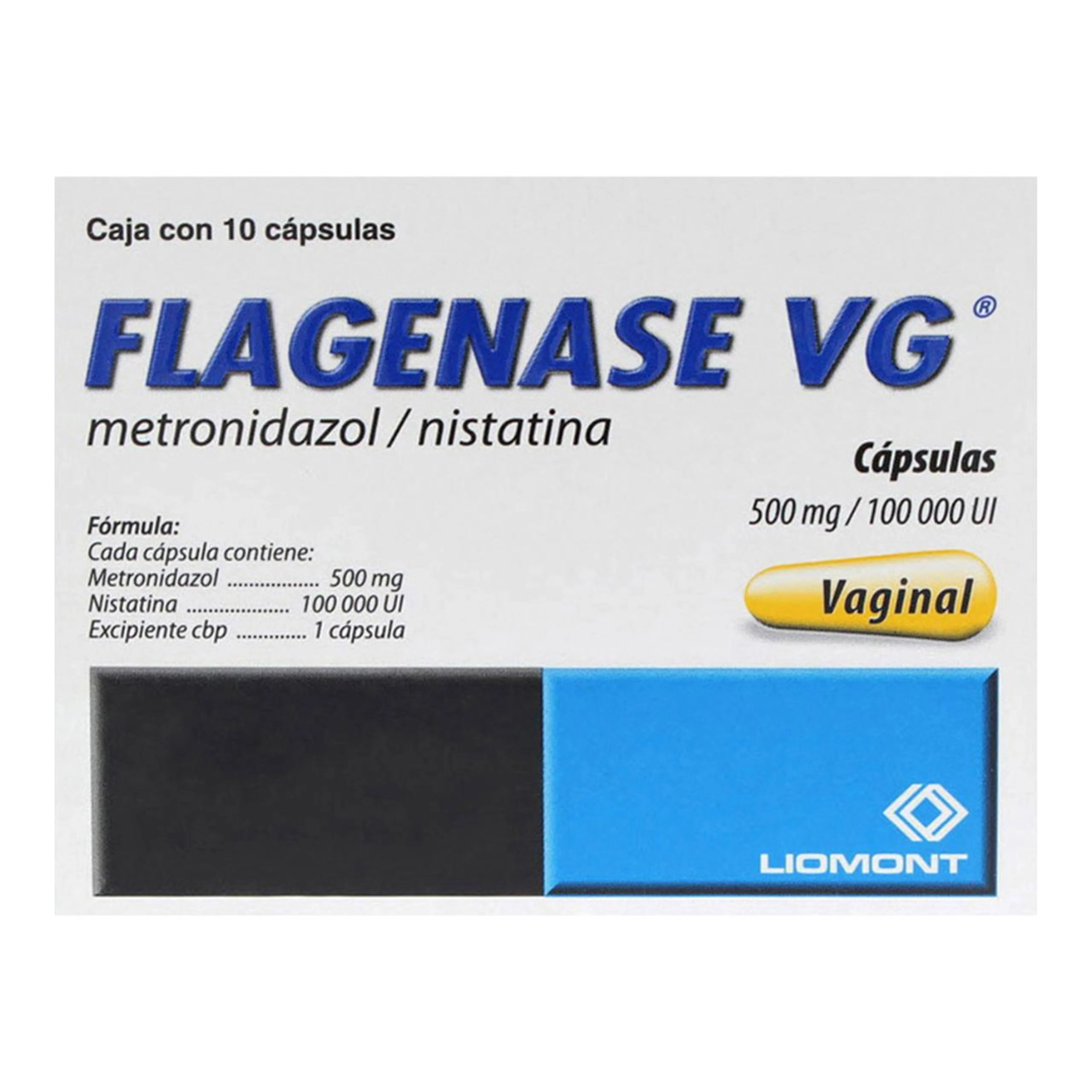 Flagenase 500 Mg/100 000 Ui Con 10 Cápsulas Vaginales