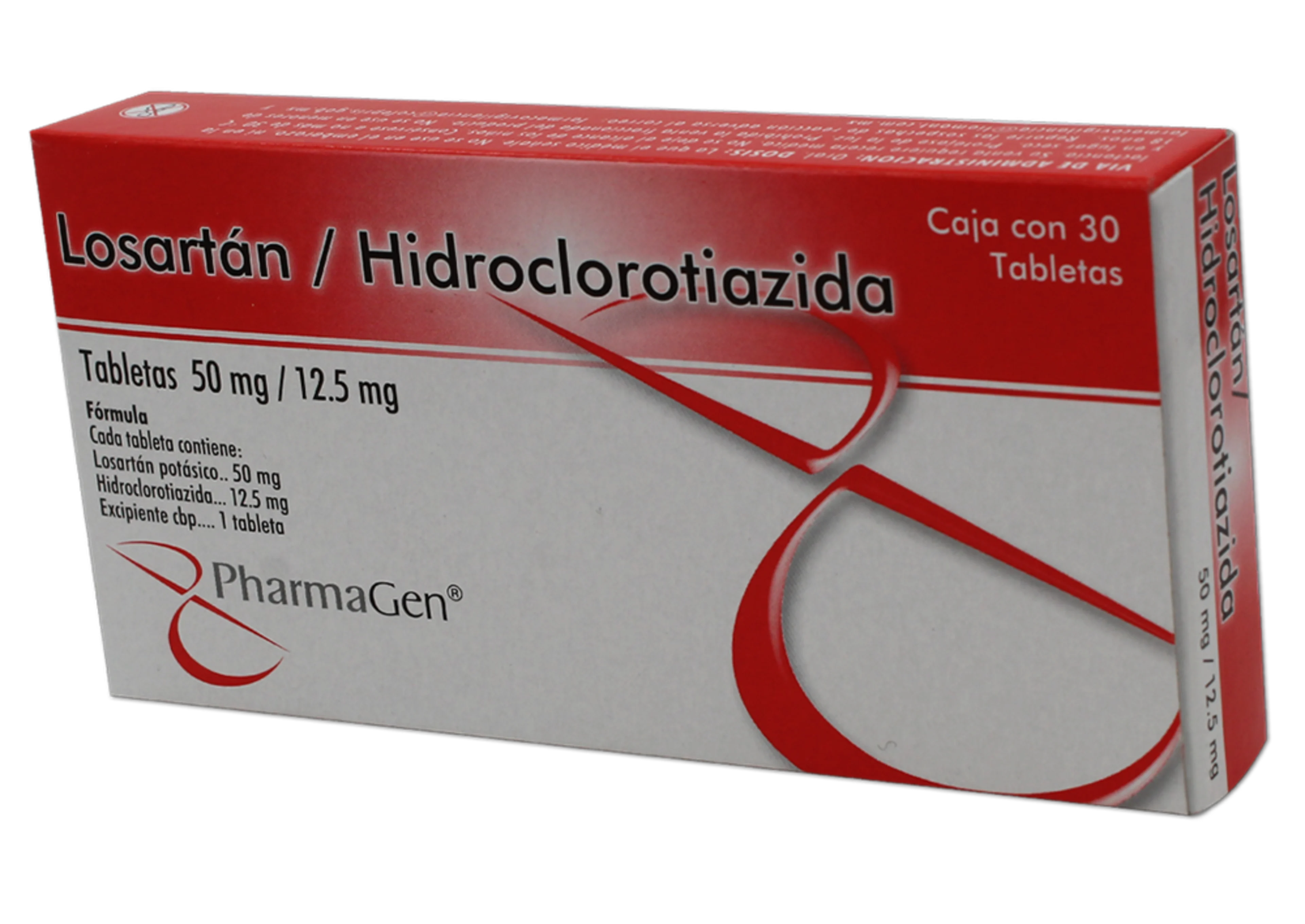 Losartán Hidroclorotiazida 50 Mg / 12.5 Mg Con 30 Tabletas (Pharmagen)