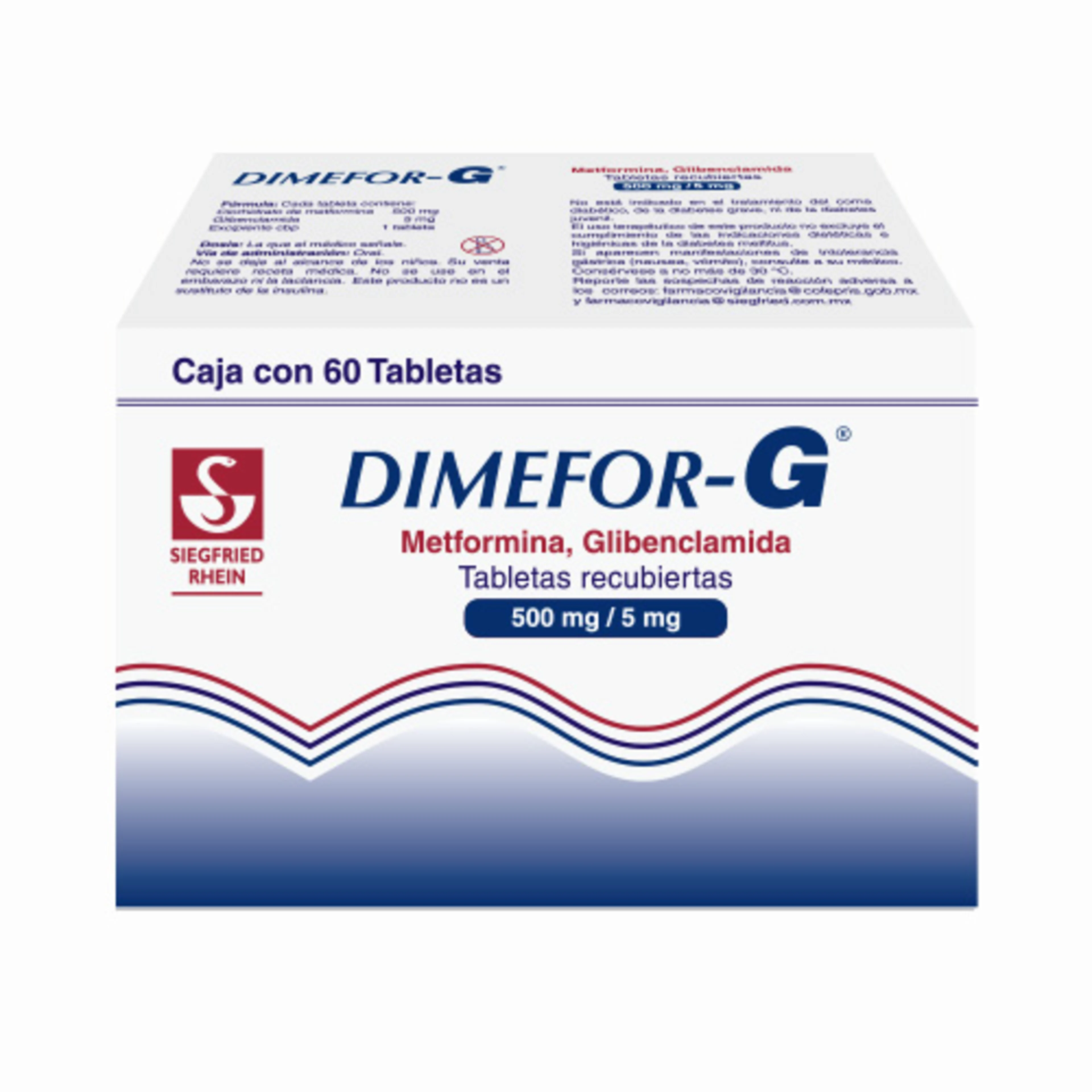 Dimefor-G 500/5 Mg Con 60 Tabletas