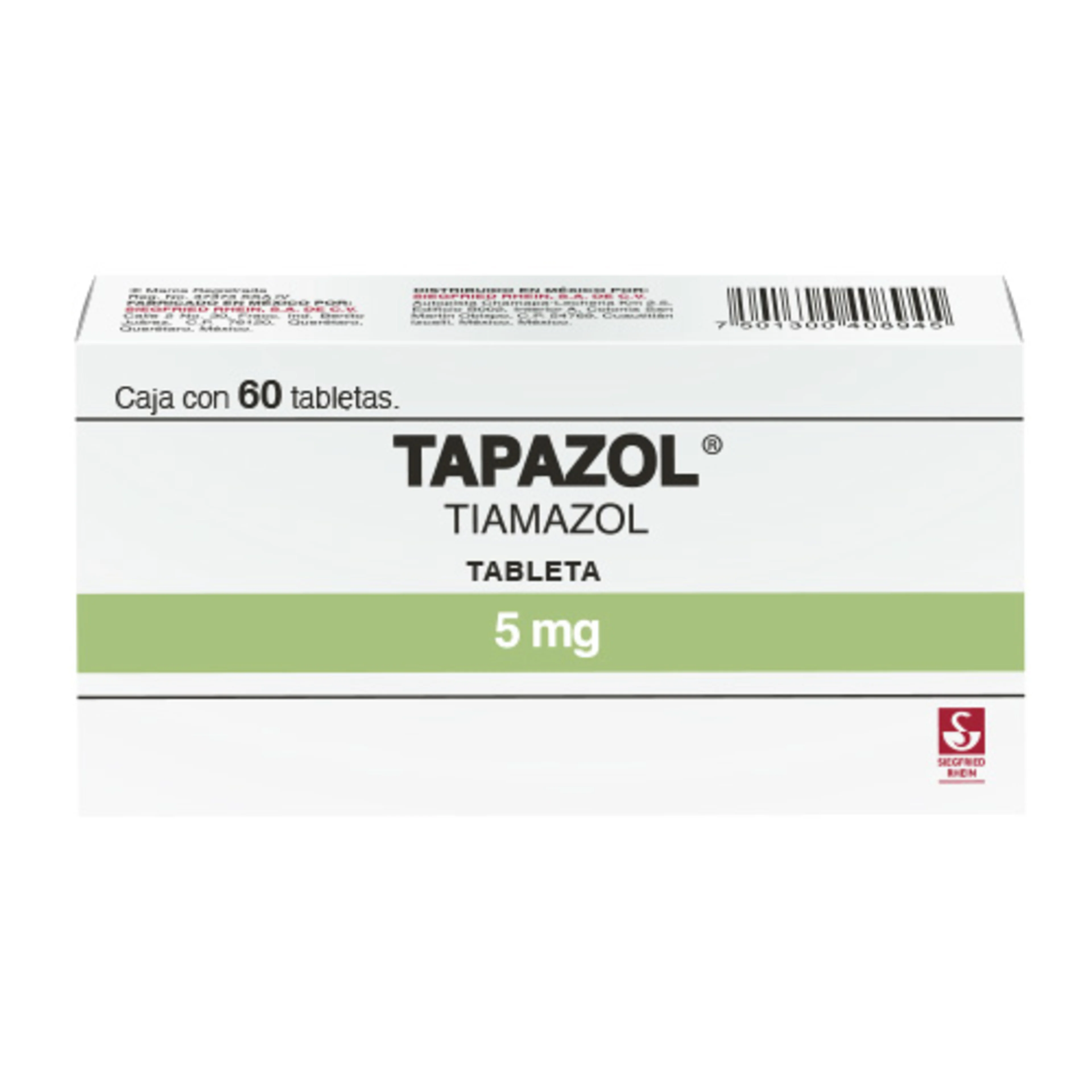 Tapazol 5 Mg Con 60 Tabletas