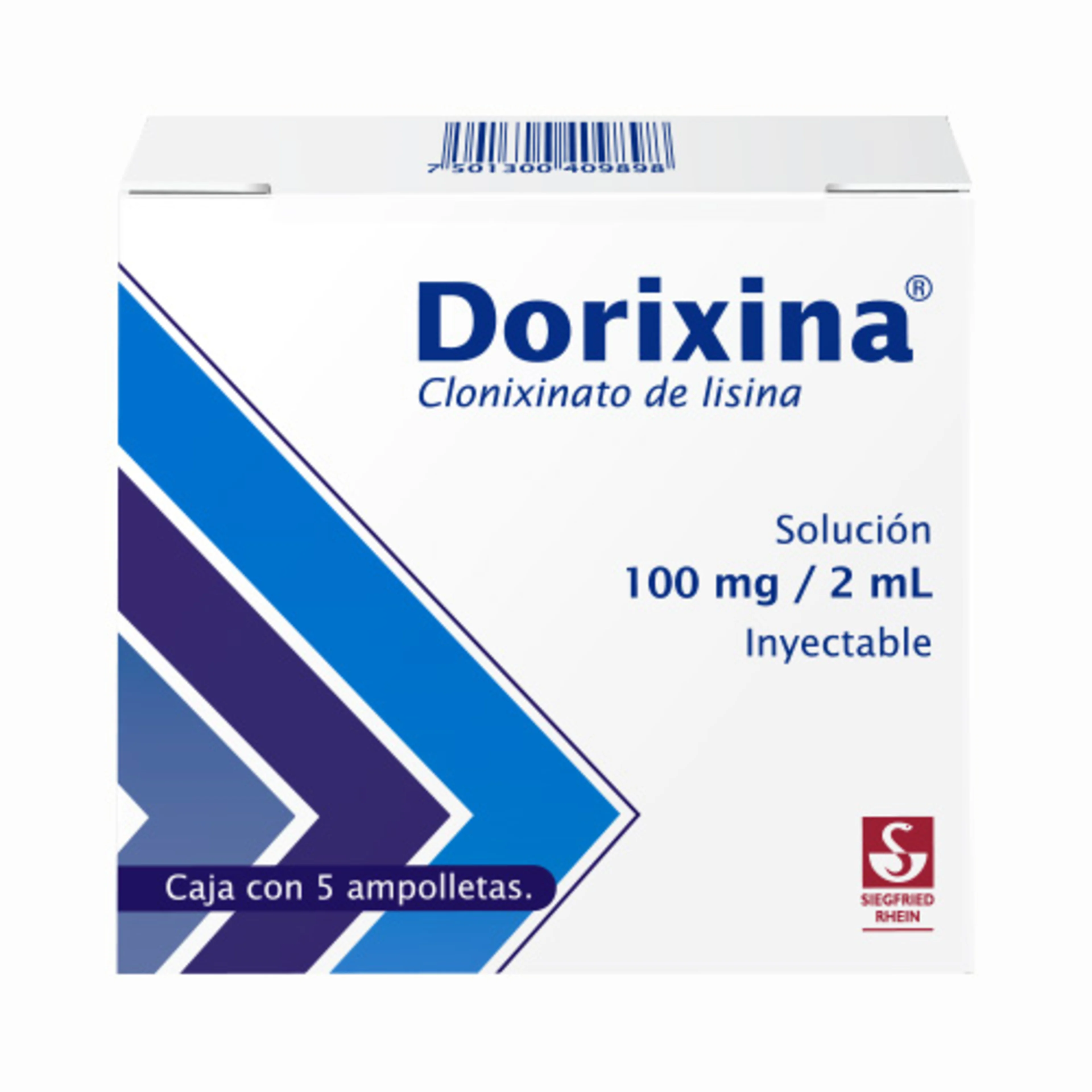 Dorixina 100 Mg Solución Inyectable Con 5 Ampolletas