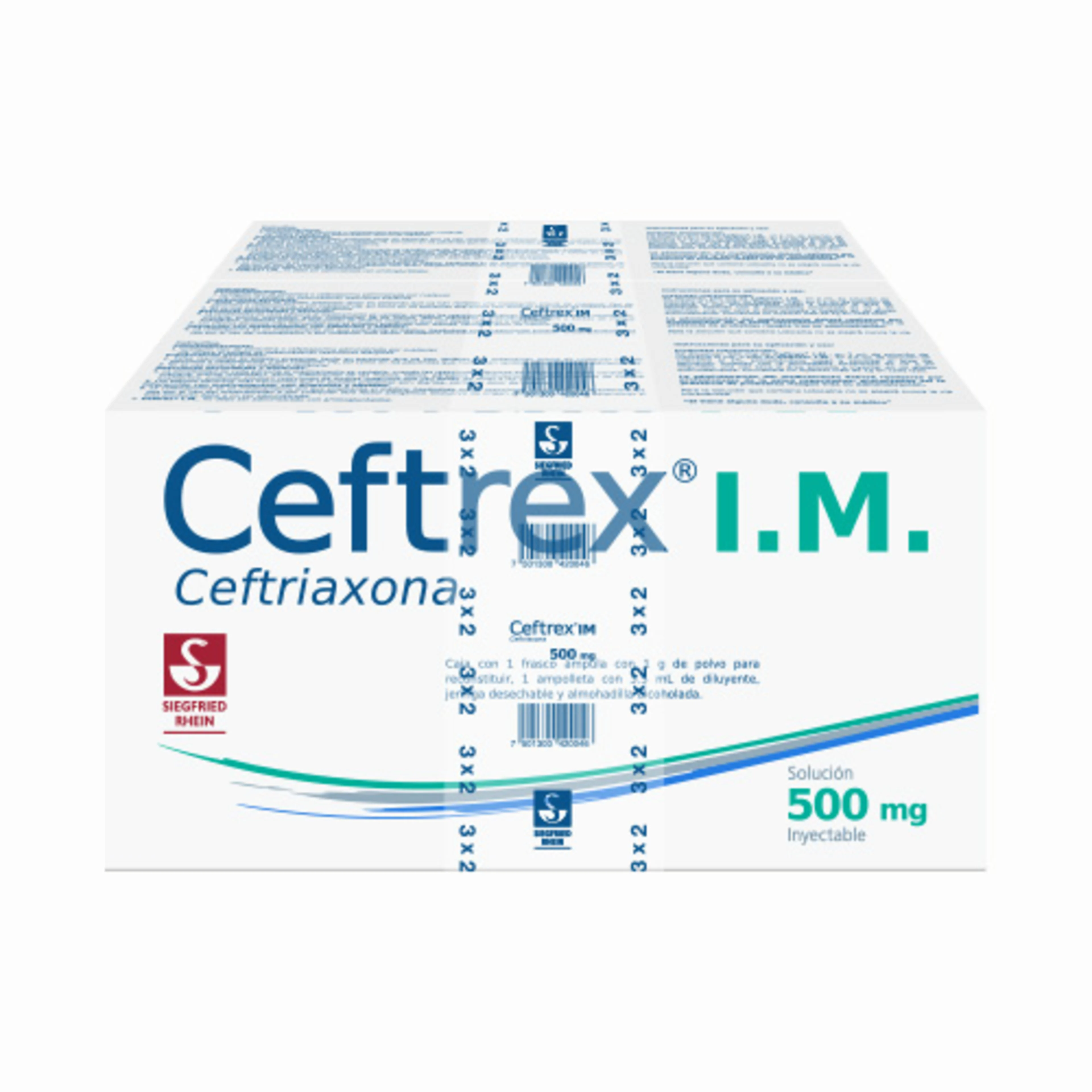 Ceftrex Im Ceftriaxona 500 Mg Solución Inyectable Pack Con 3 Viales