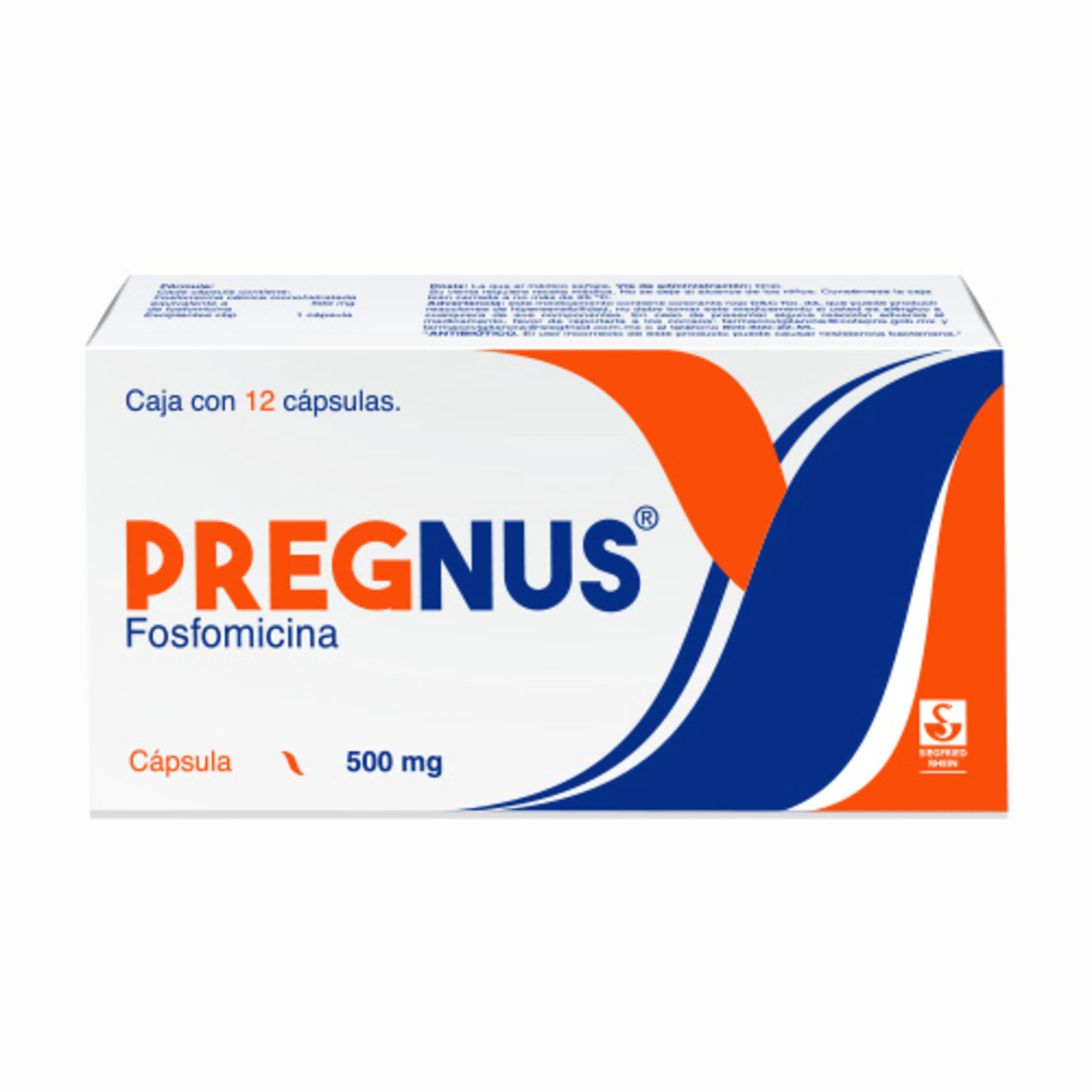 Pregnus Fosfomicina 500 Mg Con 12 Cápsulas