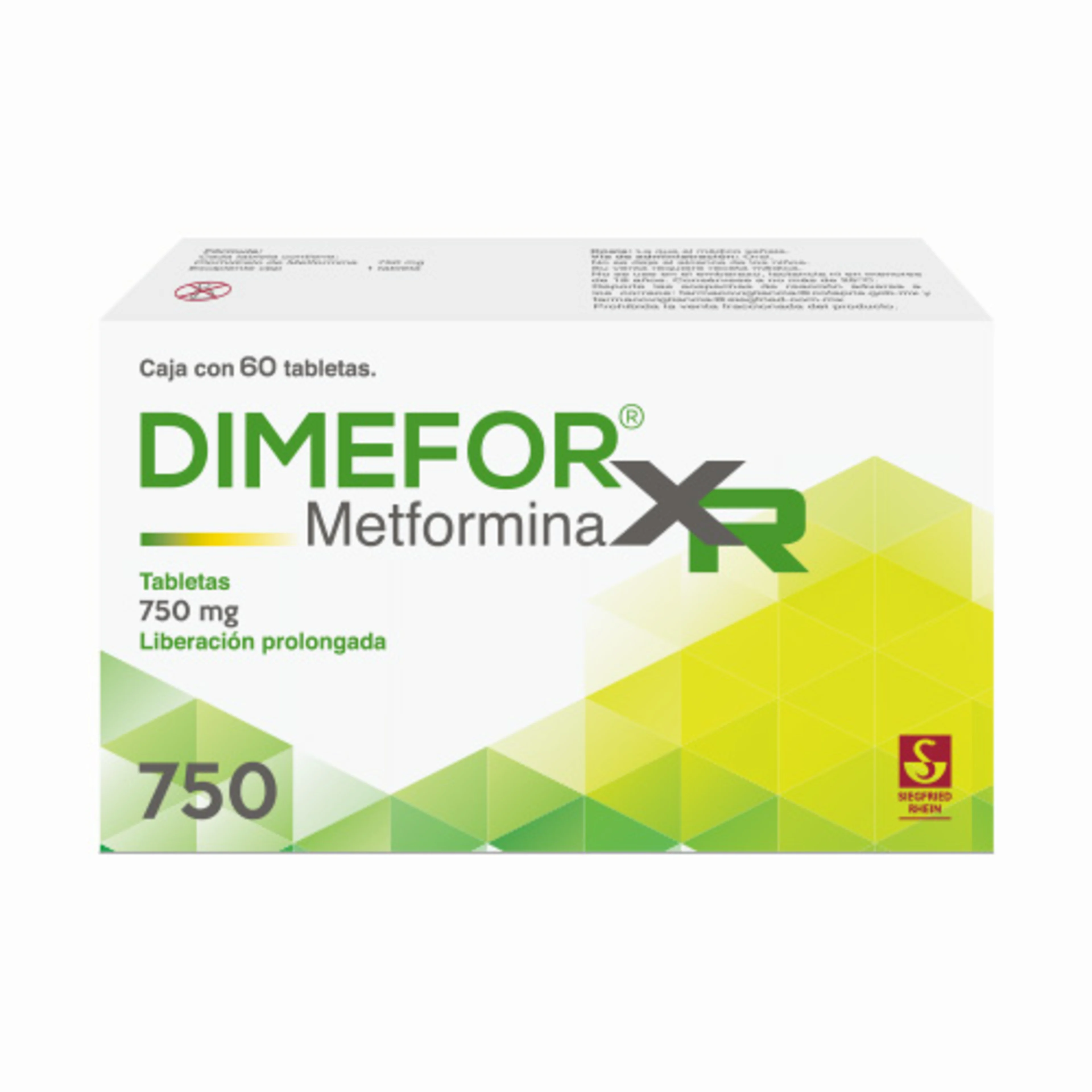 Dimefor Xr 750 Mg Con 60 Tabletas Liberación Prolongada