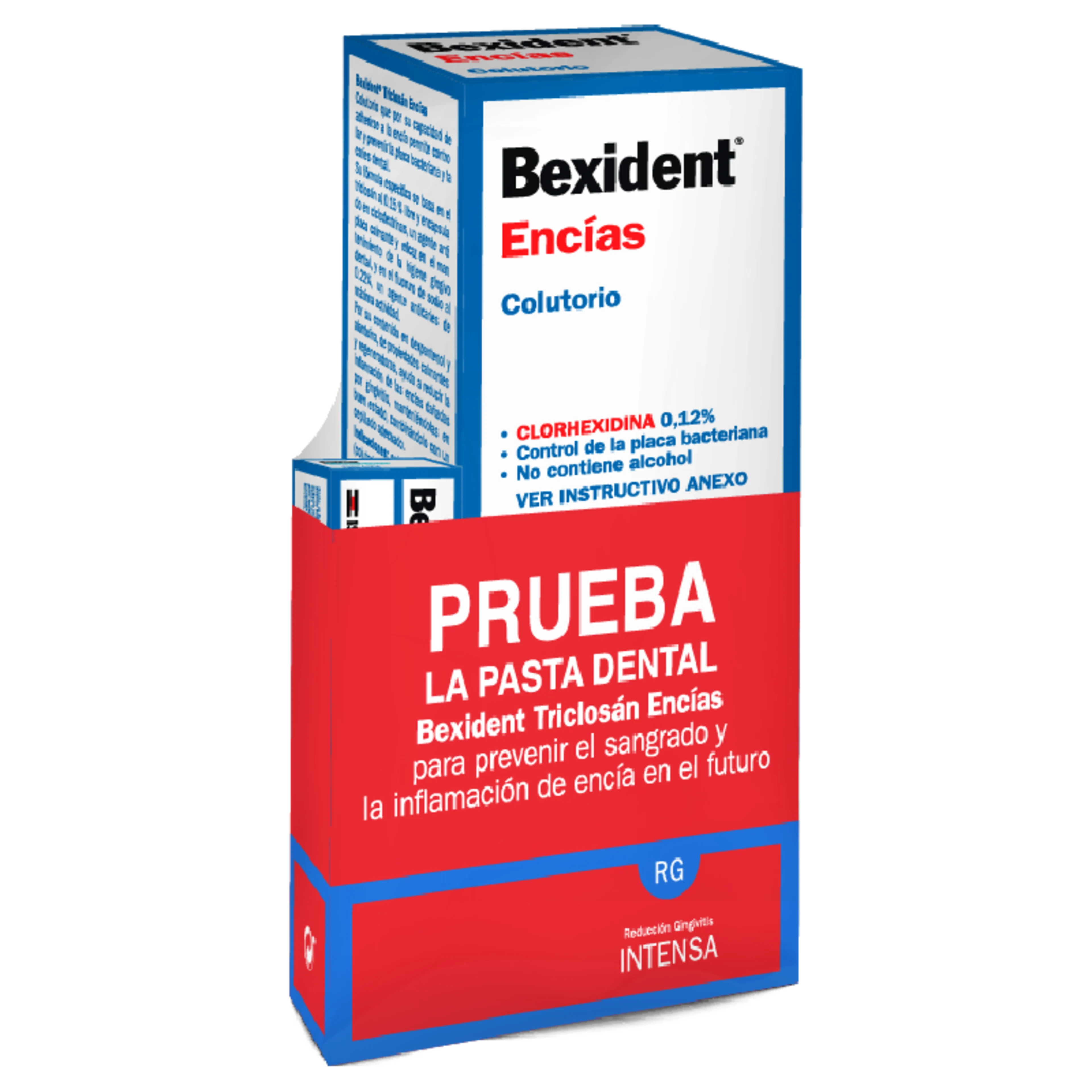 Bexident encias colutorio 272ml + gratis prueba de pasta dental triclosán