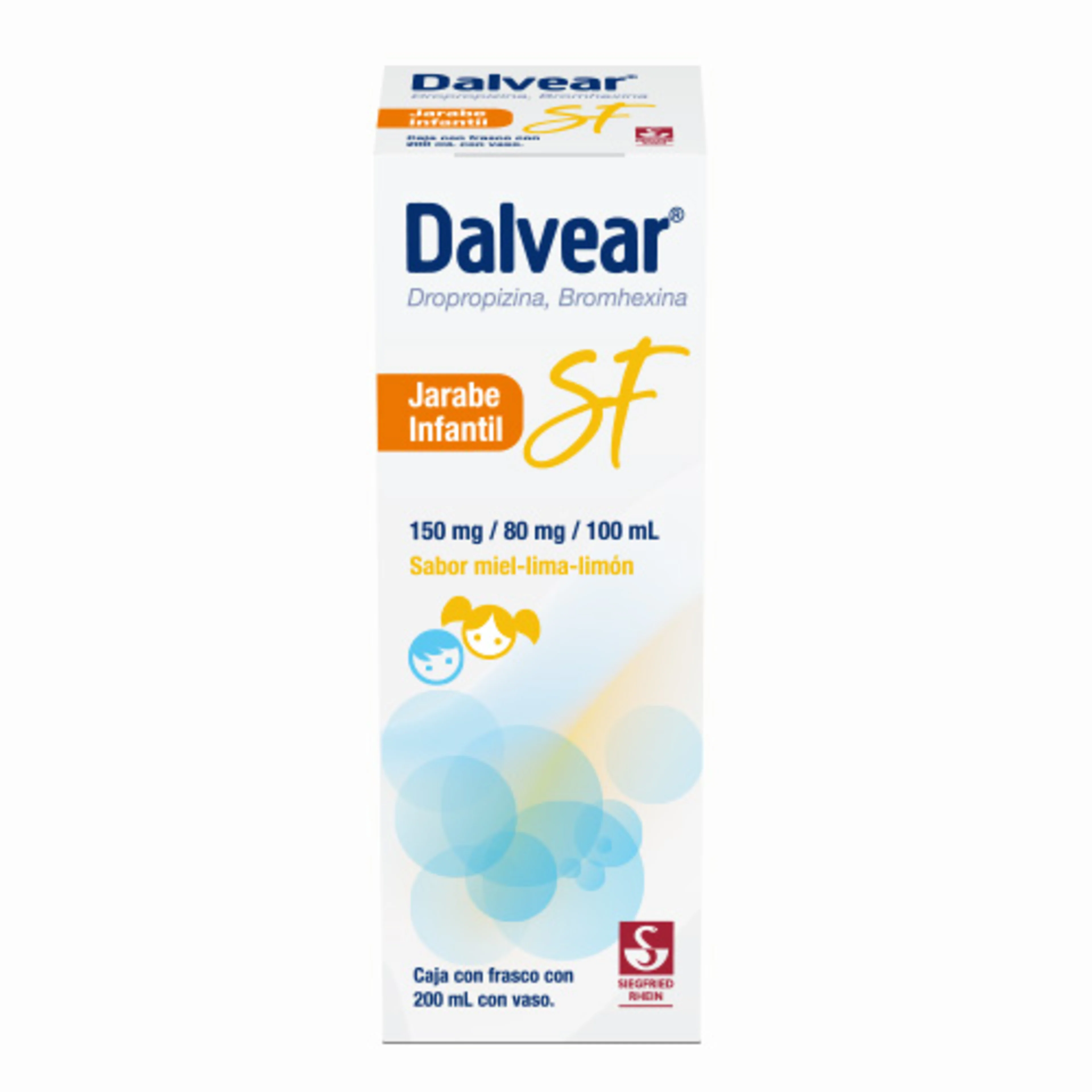 Dalvear Sf 150/80 Mg Jarabe Infantil Sabor Miel, Lima-Limón Con 200 Ml