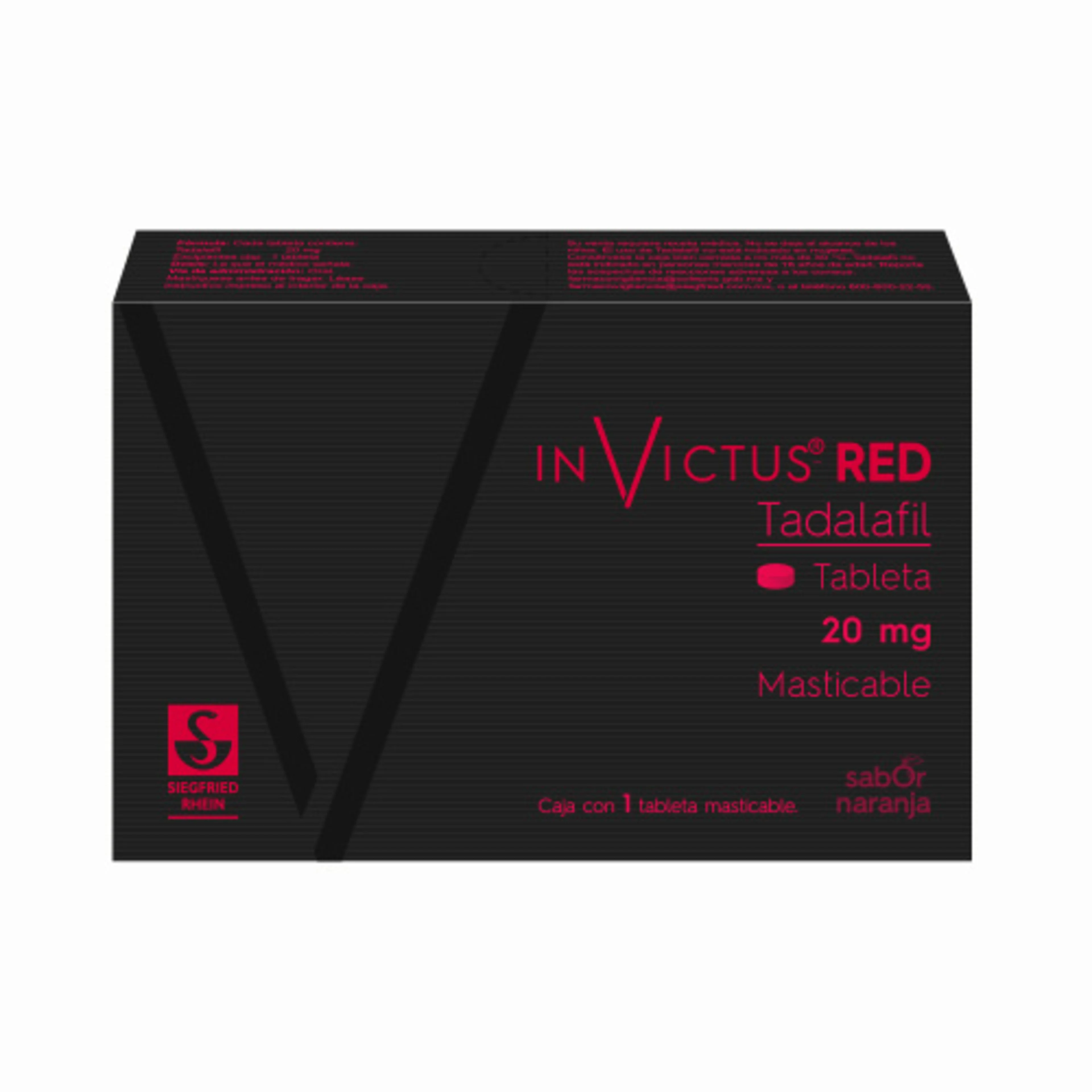 Invictus Red 20 Mg Con 1 Tableta Masticable