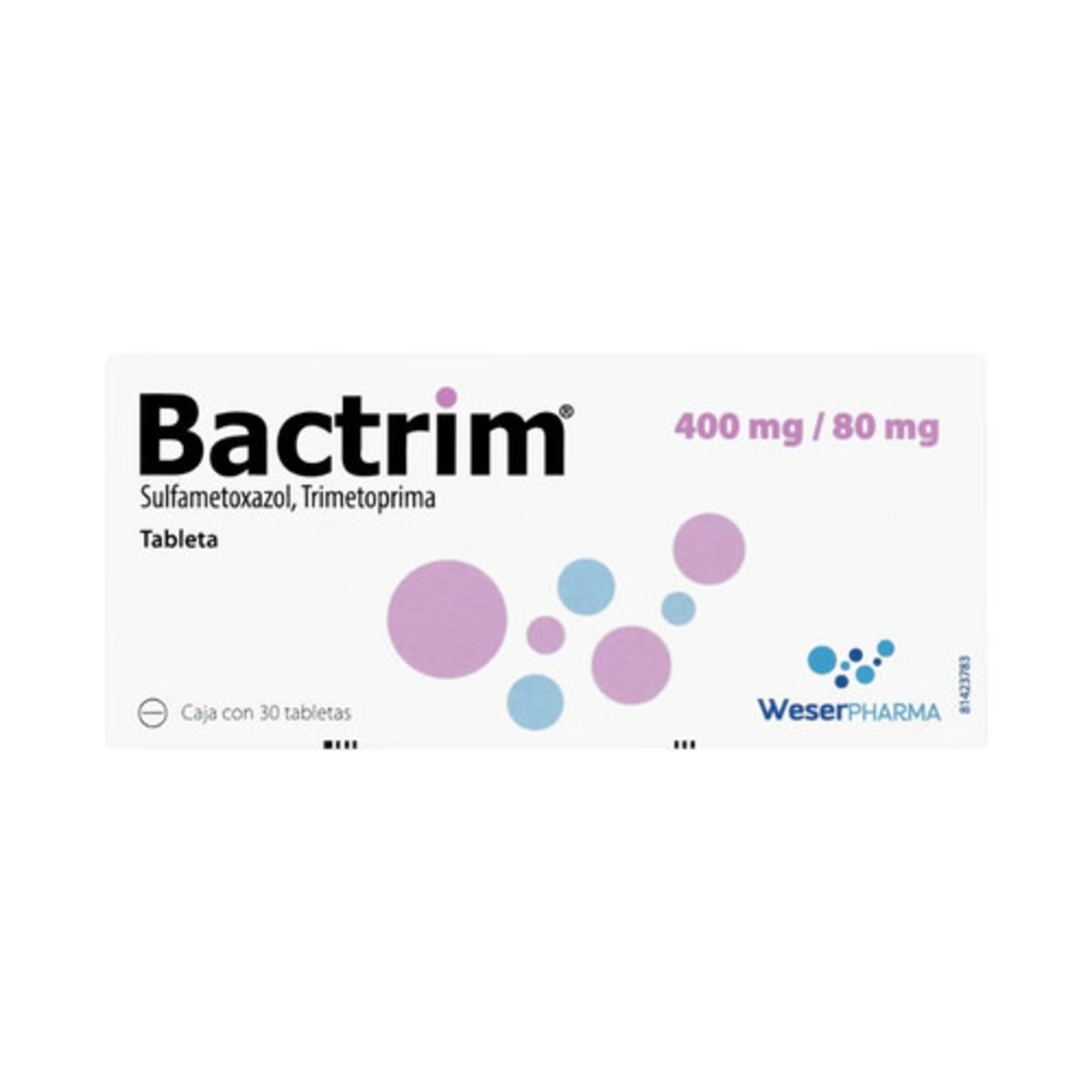Bactrim Sulfametoxazol Trimetoprima 400/80 Mg Con 30 Tabletas