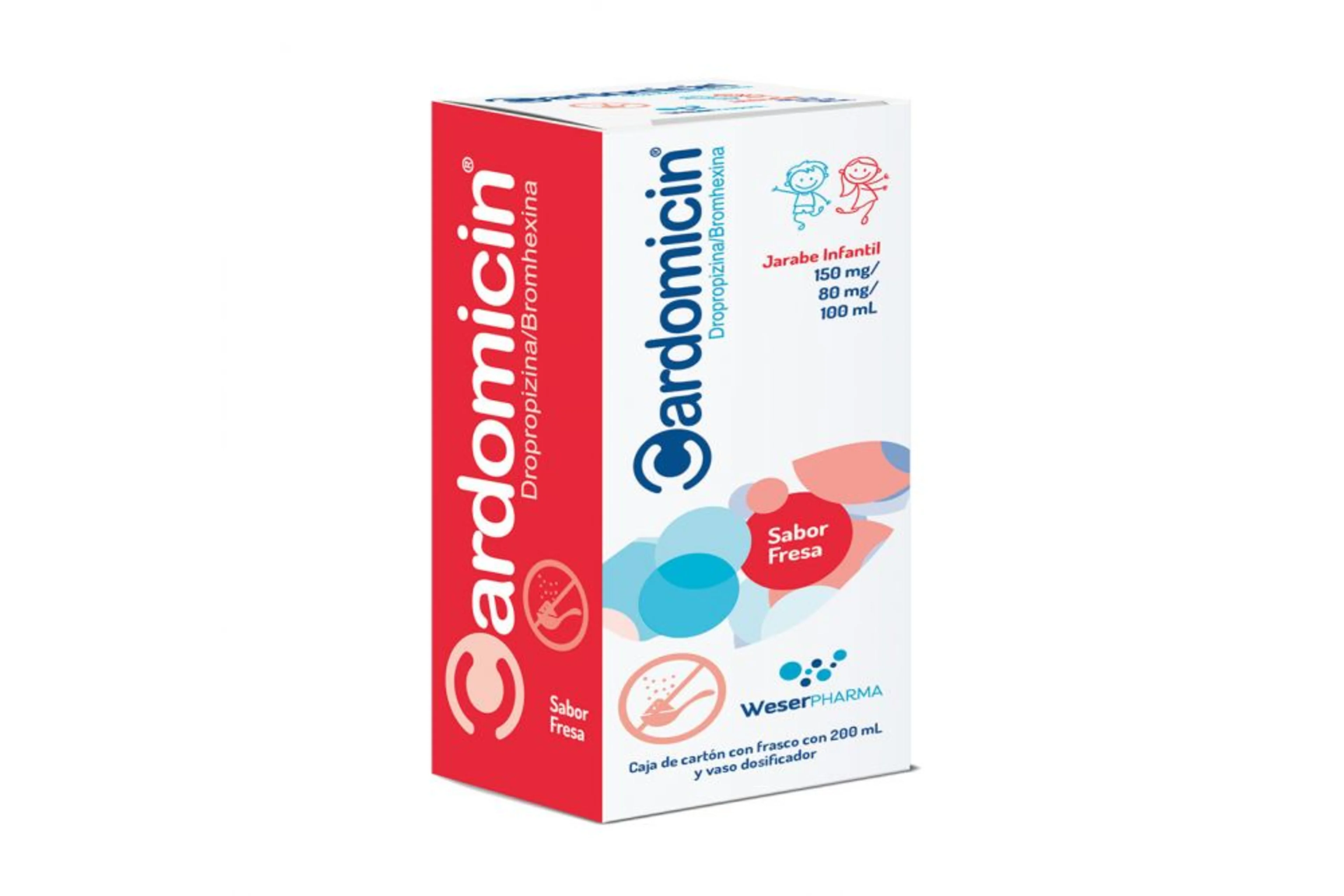 Cardomicin Jarabe Infantil Sabor Fresa 150/80 Mg Con 200 Ml