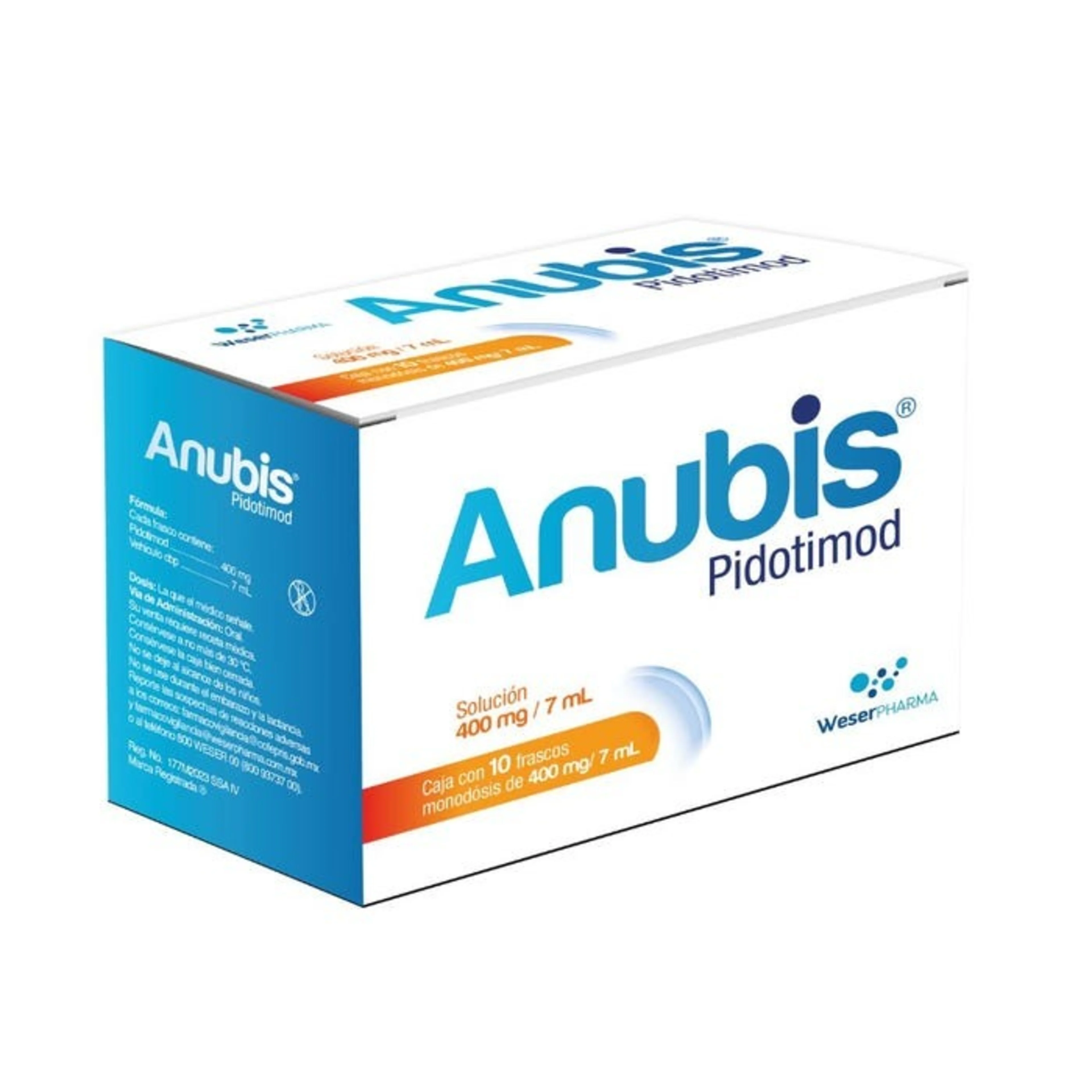 Anubis 400 Mg/7 Ml Solución Con 10 Frascos Monodosis