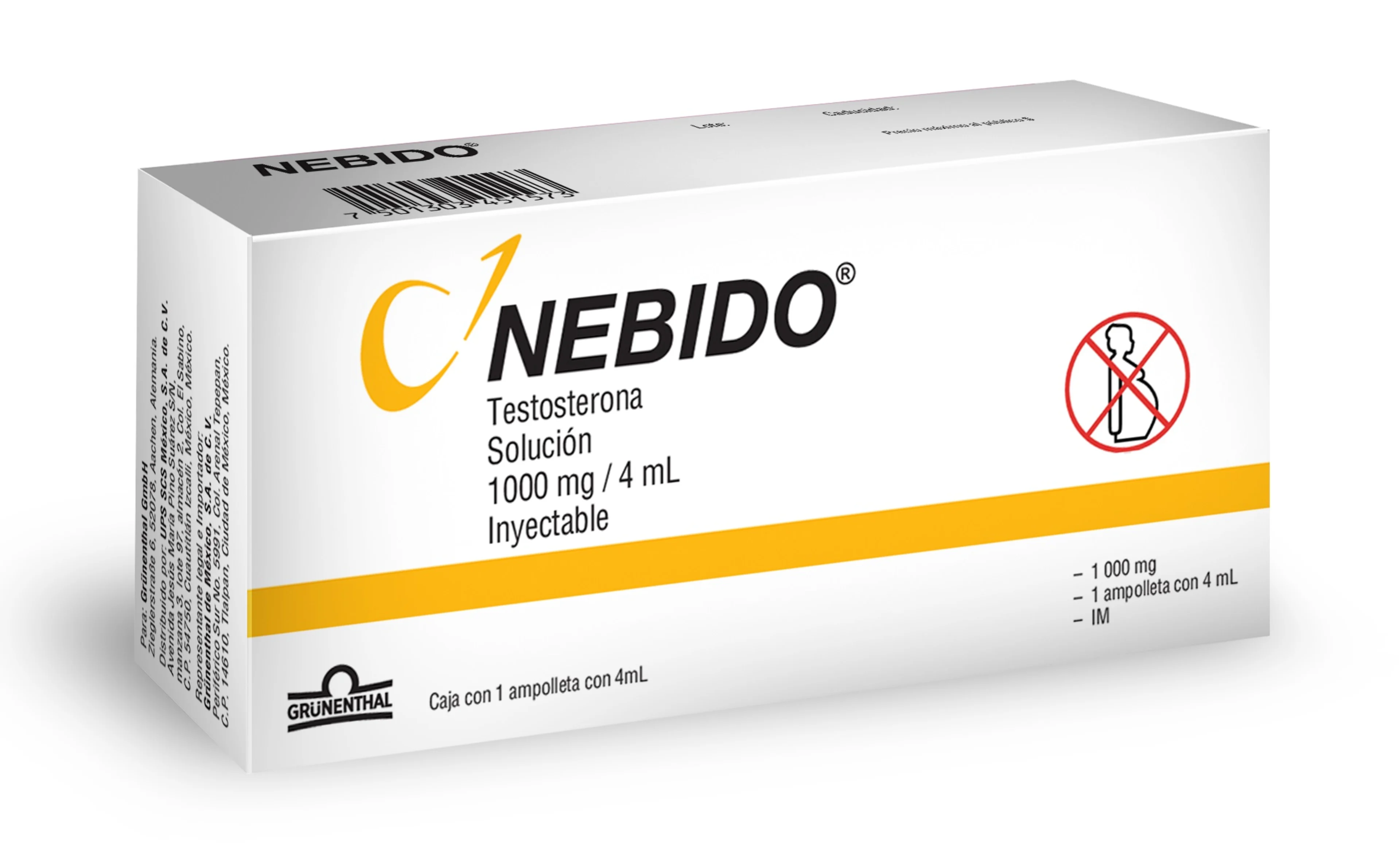 Nebido 1000 Mg / 4 Ml Solución Inyectable