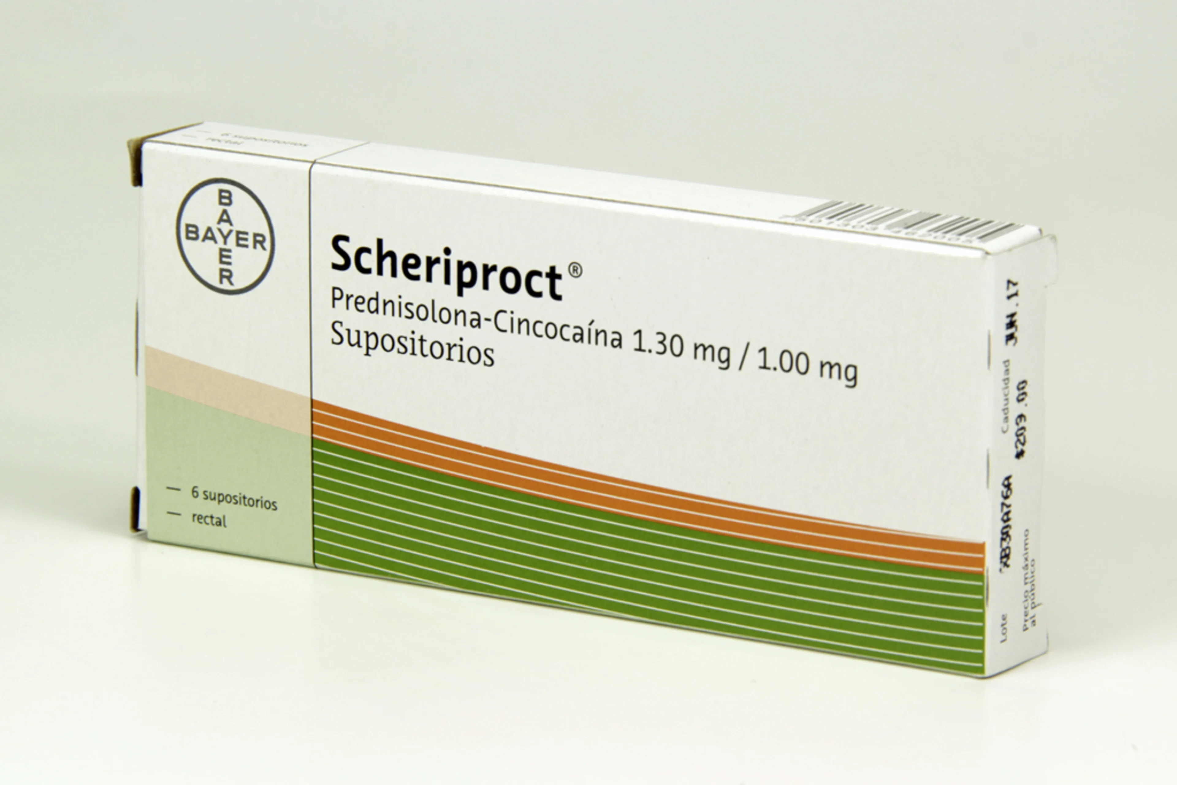 Scheriproct prednisona 1.9 mg clorhidrato de cincocaína 5 mg con 6 supositorios