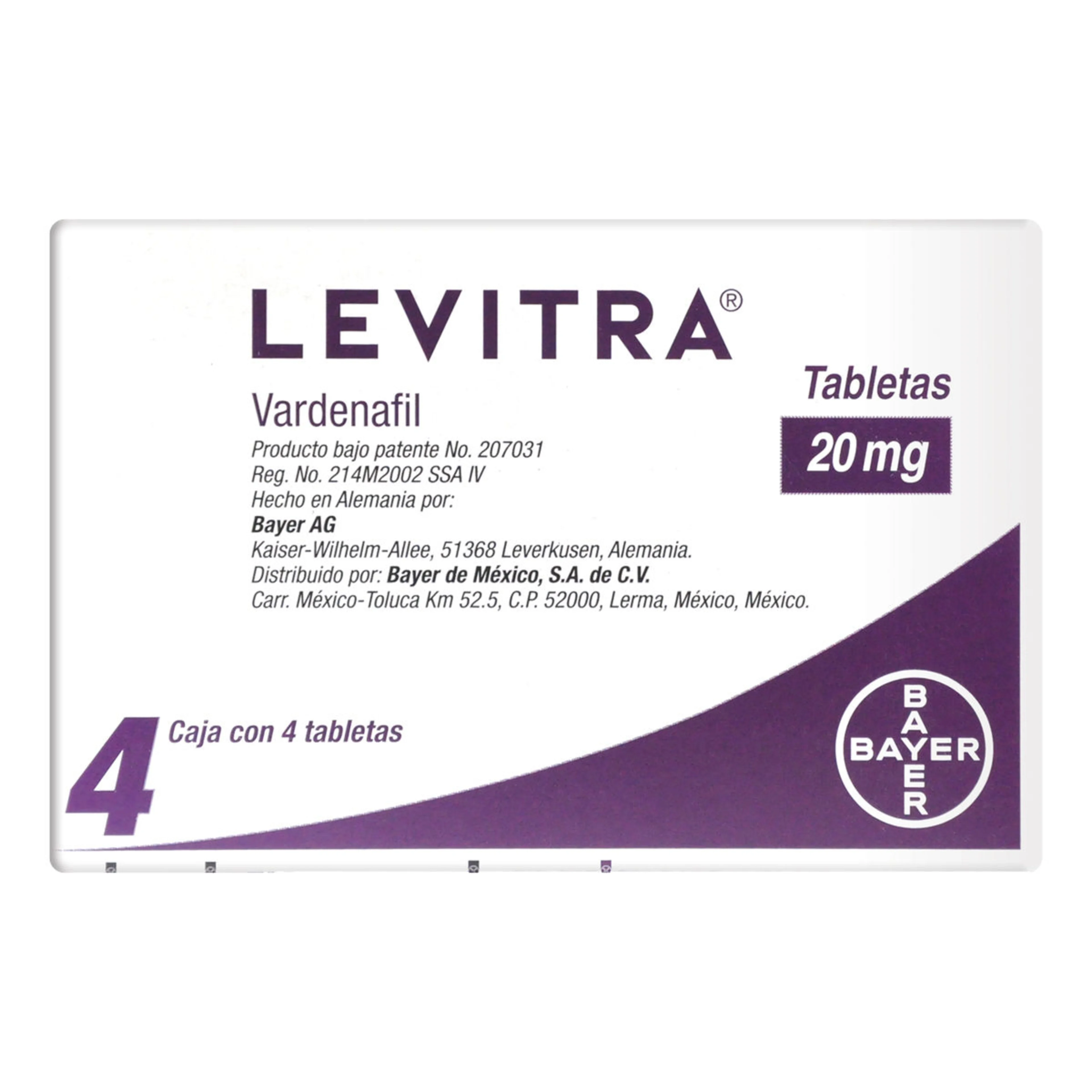 Levitra 20 Mg Con 4 Tabletas