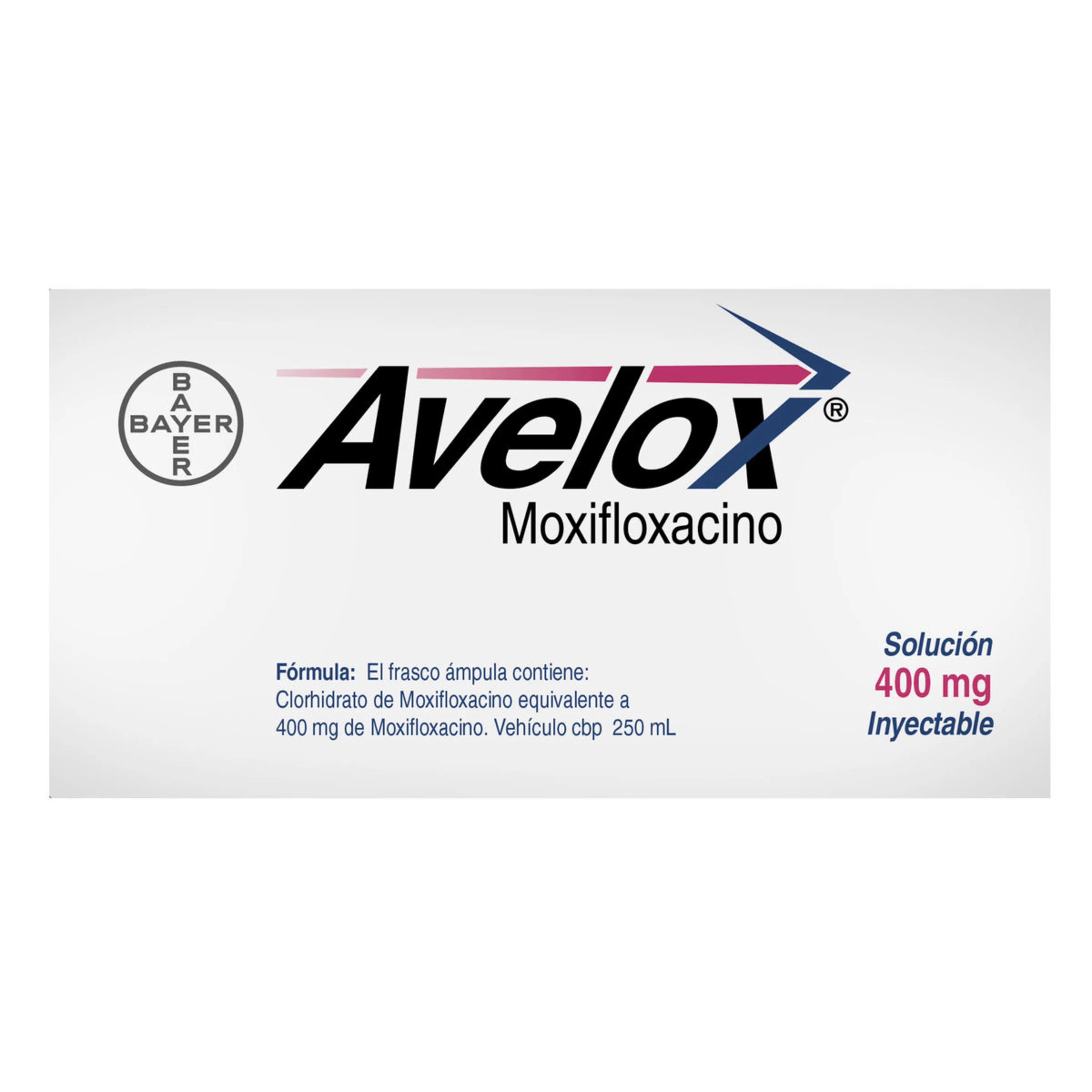 Avelox Moxifloxacino 400 Mg Con 1 Frasco Ámpula Con 250 Ml