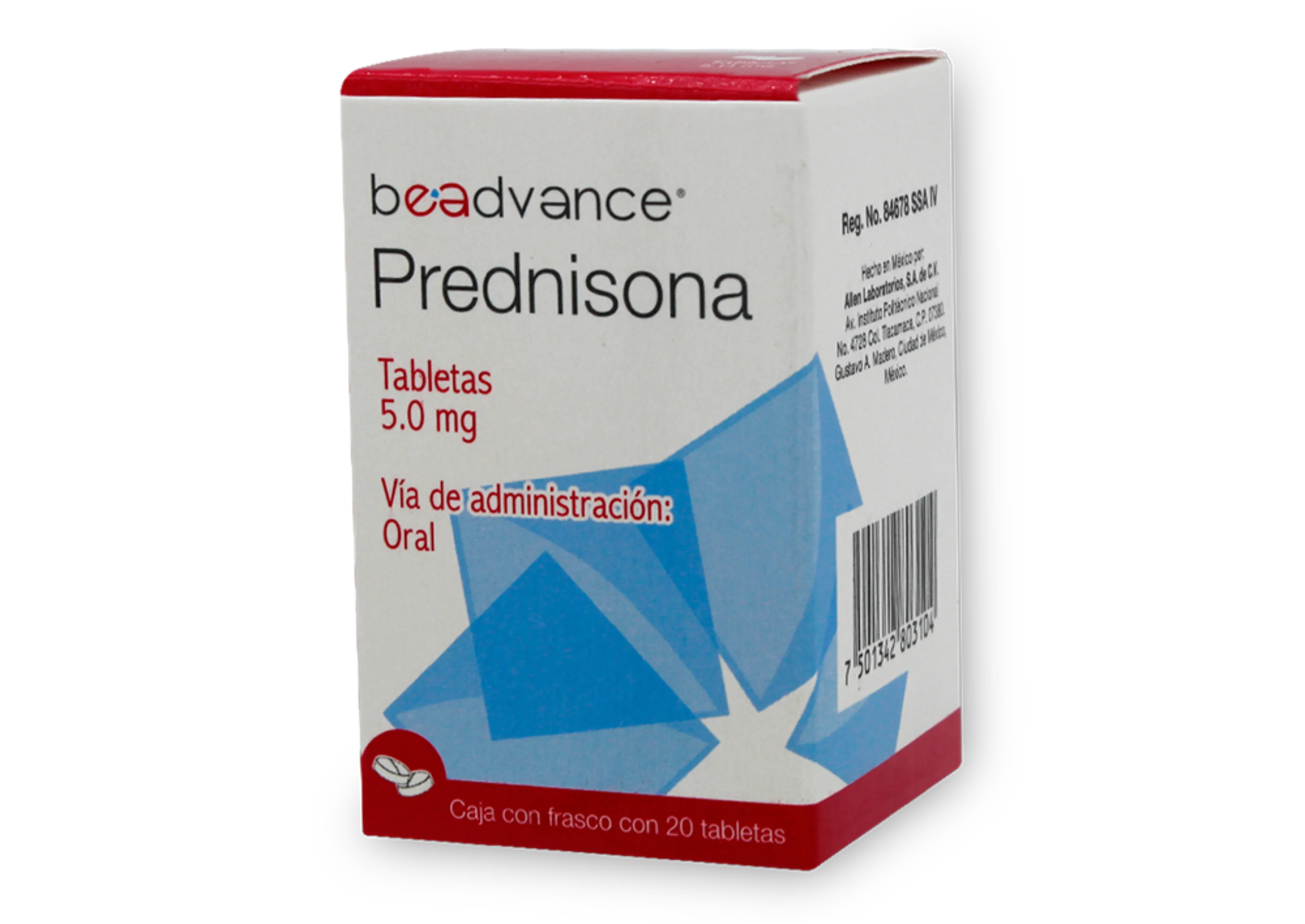 Prednisona 5 Mg Con 20 Tabletas