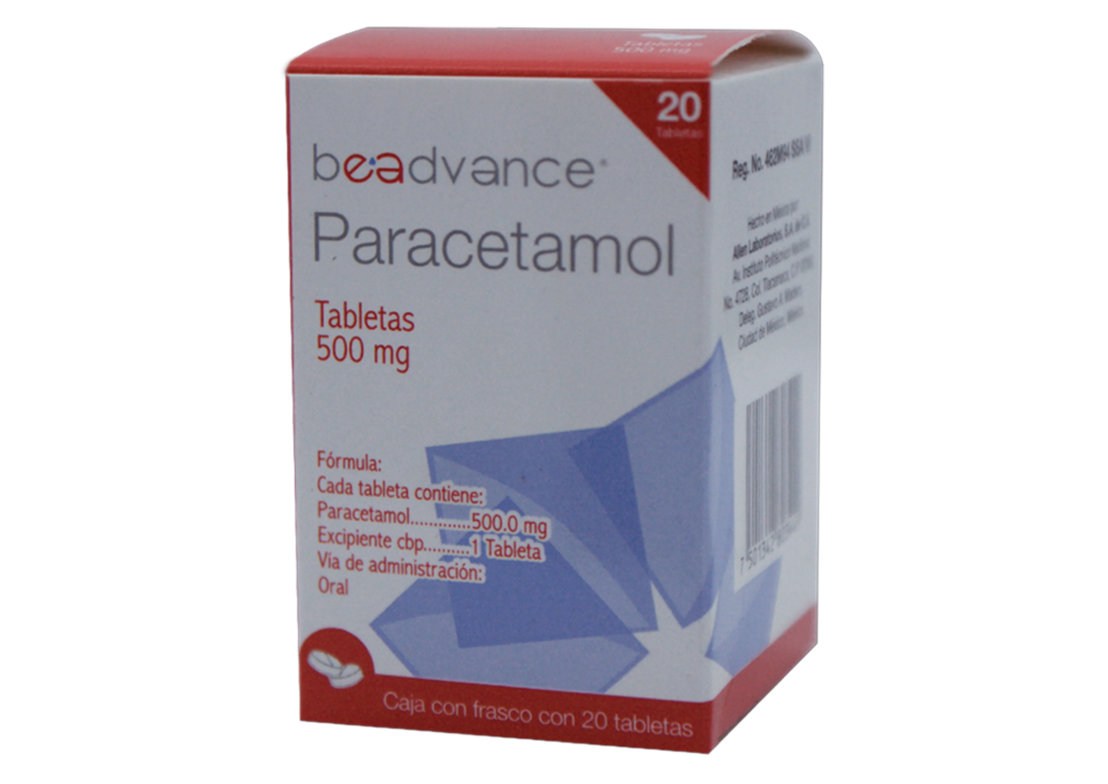 Paracetamol 500 Mg Con 20 Tabletas